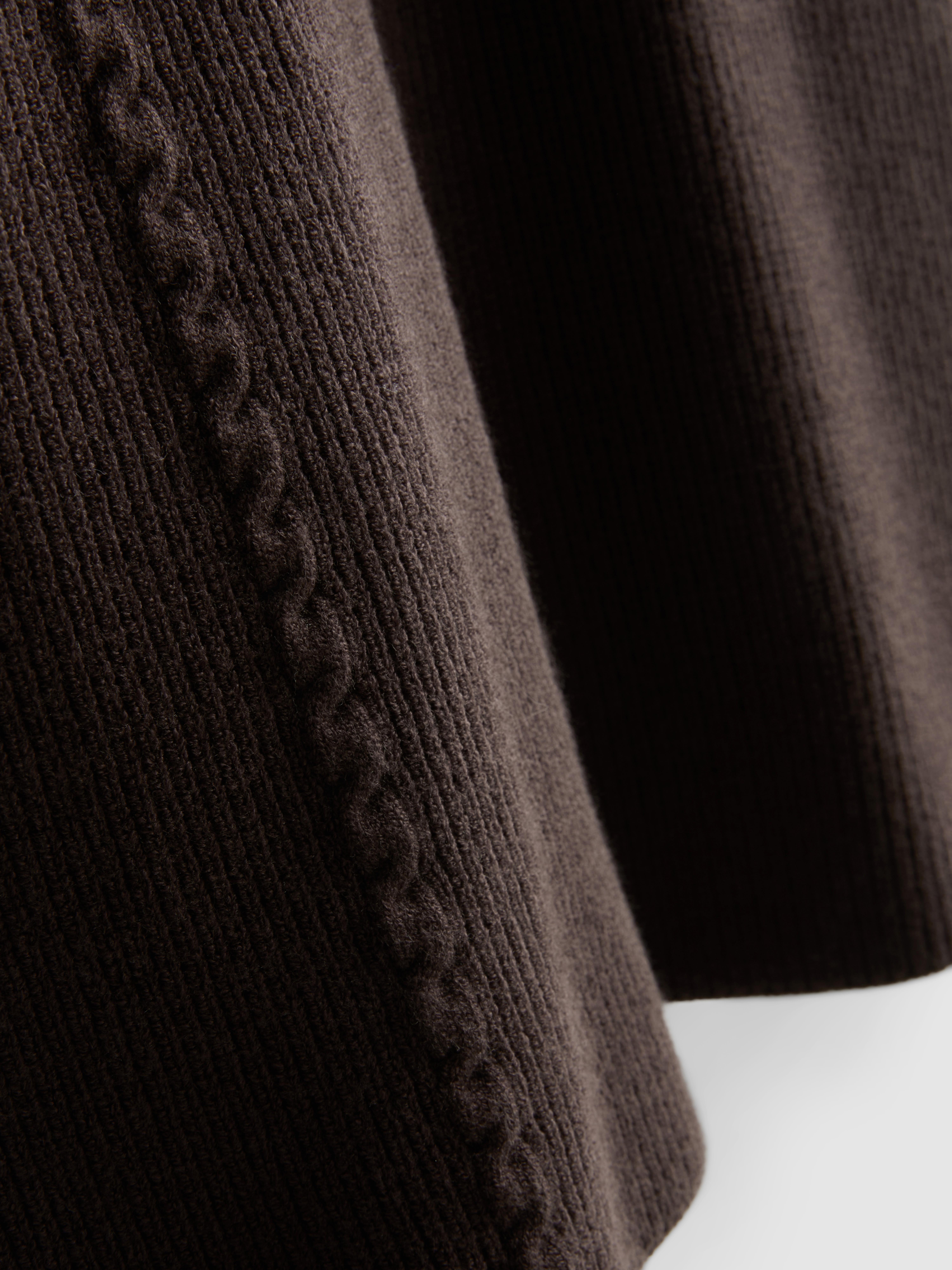 Knitted Dropped-Sleeve T-Shirt - Chocolate