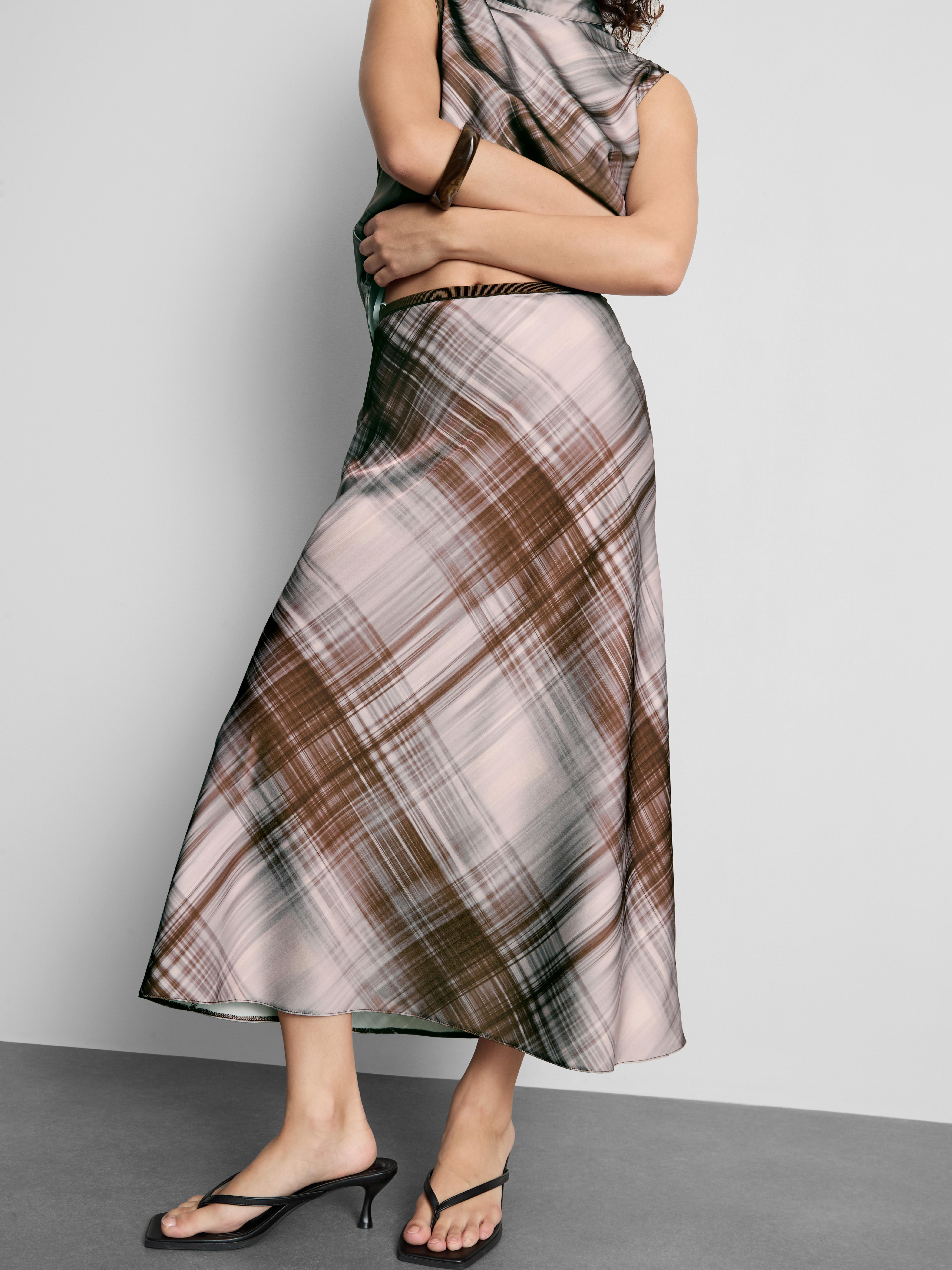 Satin Circle Midi Skirt - Multi