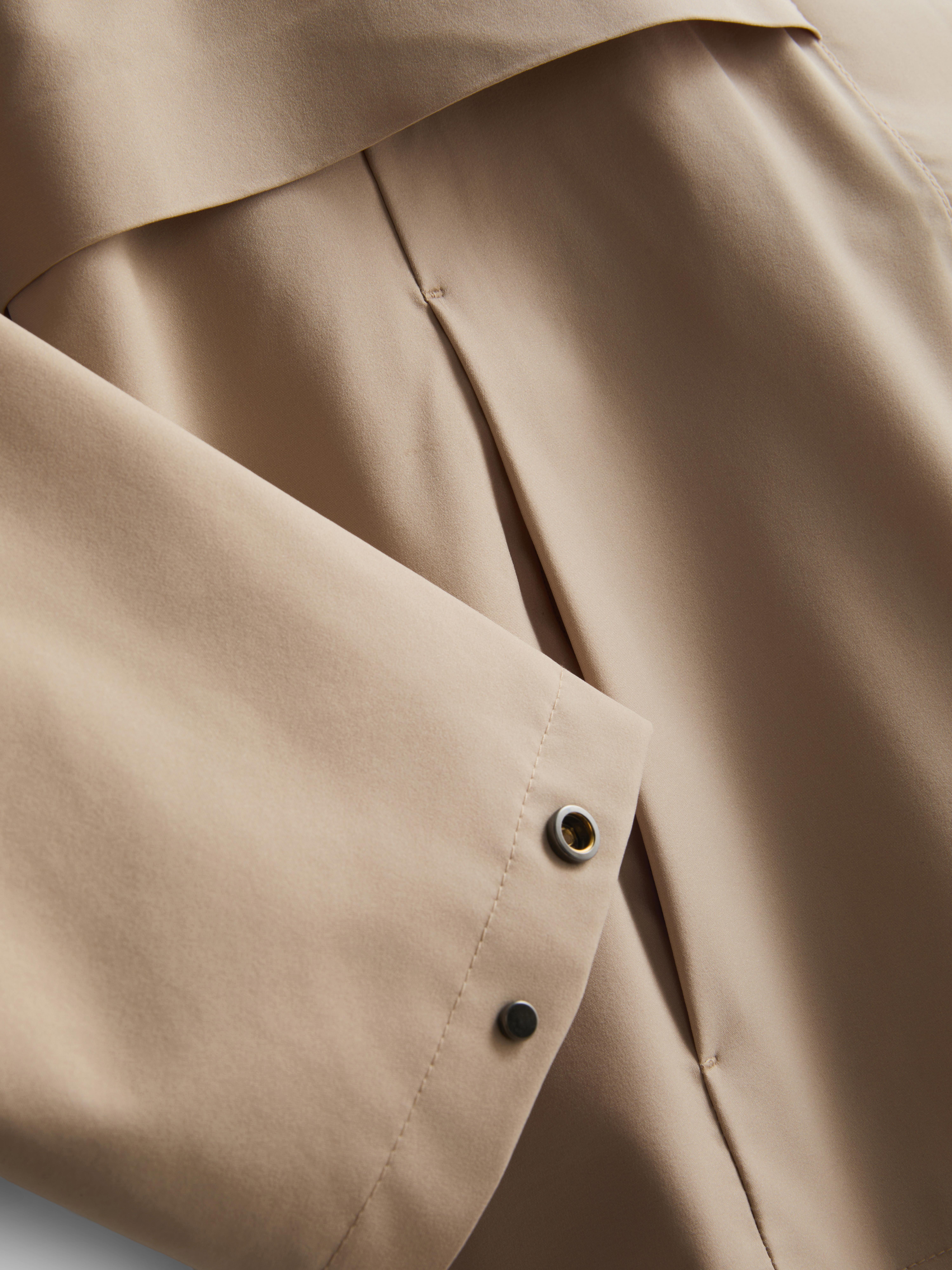 Short Raglan-Sleeve Raincoat - Mocha