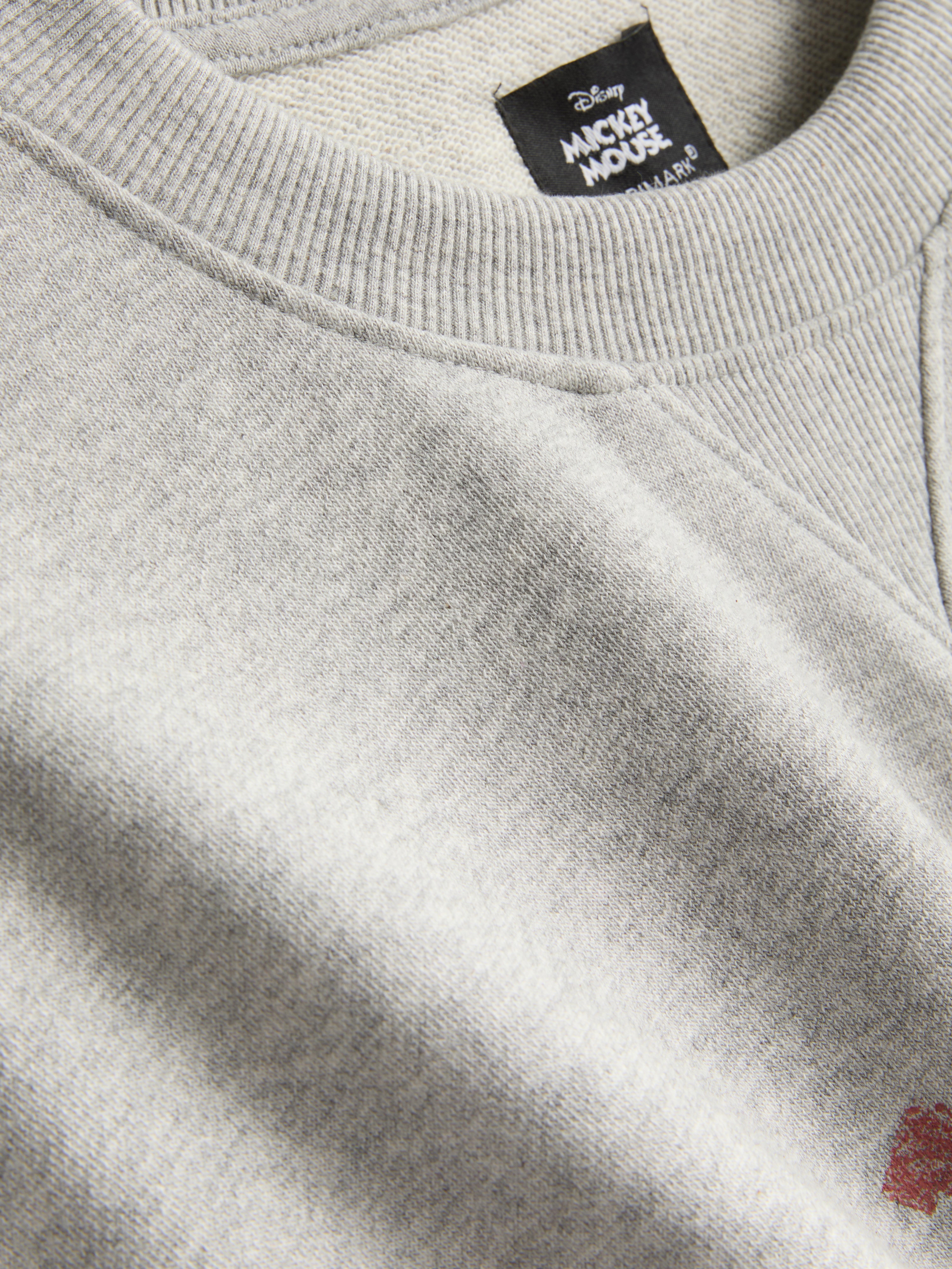 Disney's Mickey Mouse Cotton Rich Short Sleeve Sweatshirt - Gray Heather