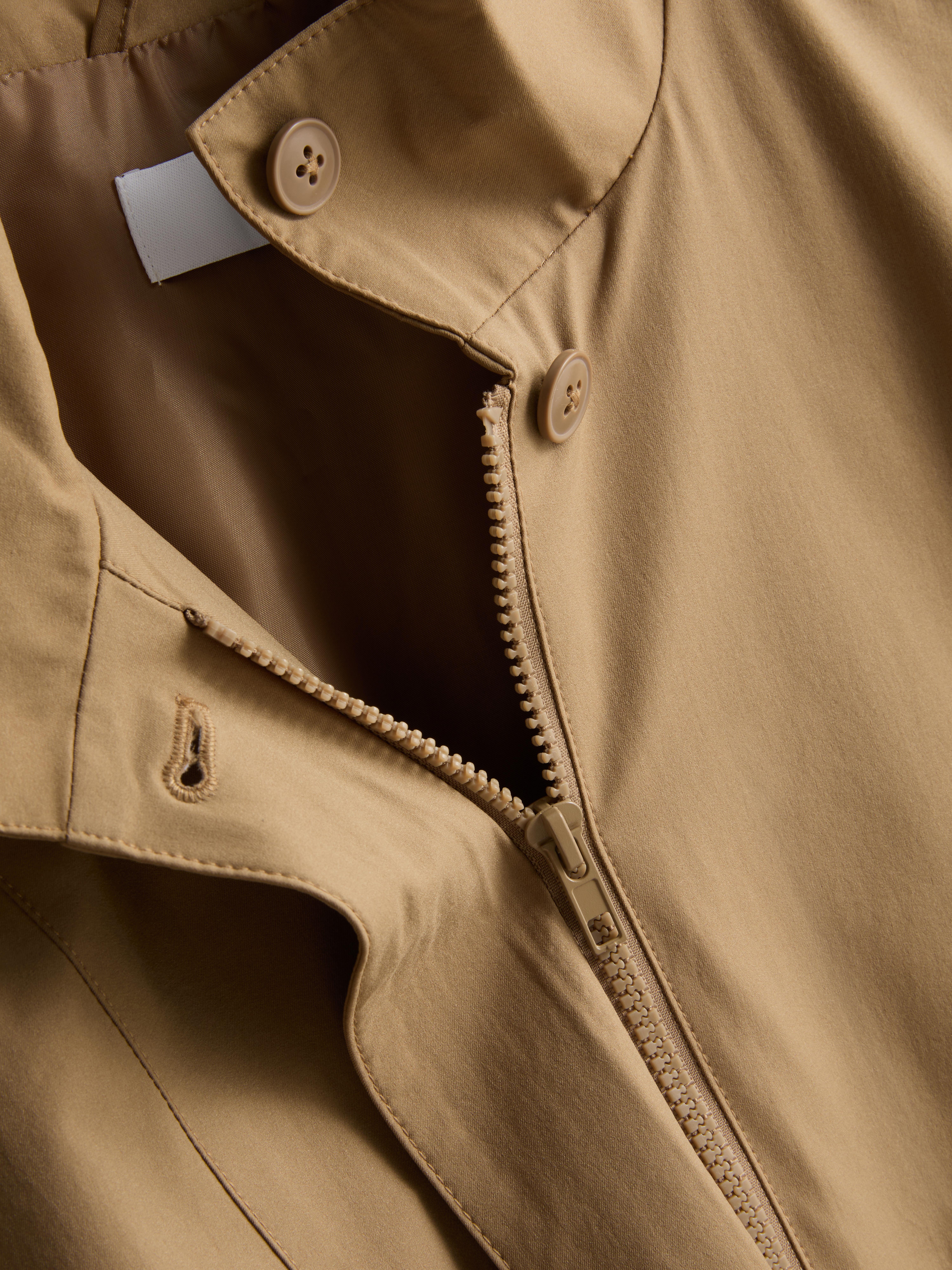 Relaxed Funnel Neck Jacket - Stone