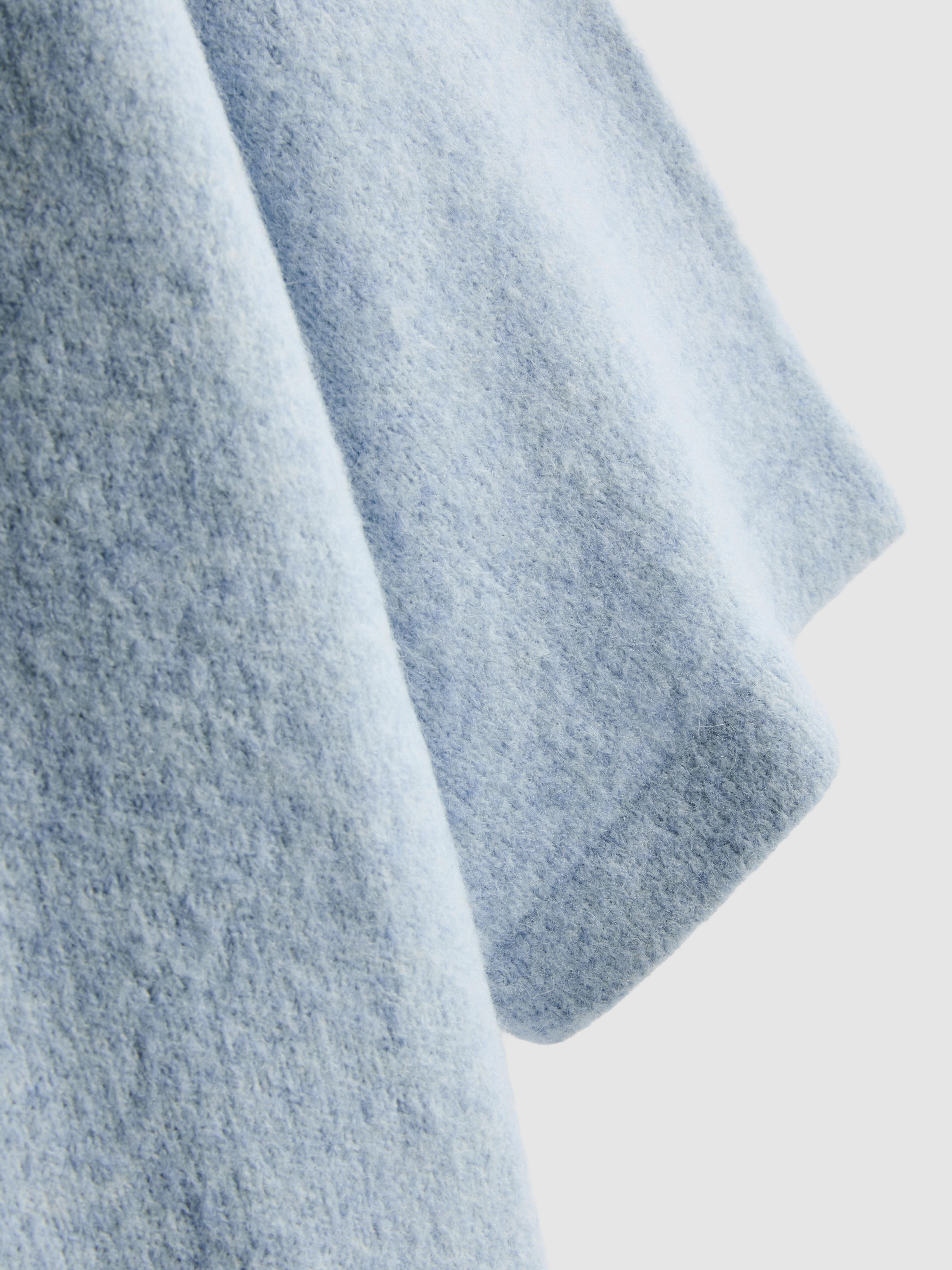 Wool-Blend Knitted Boxy T-Shirt - Light Blue