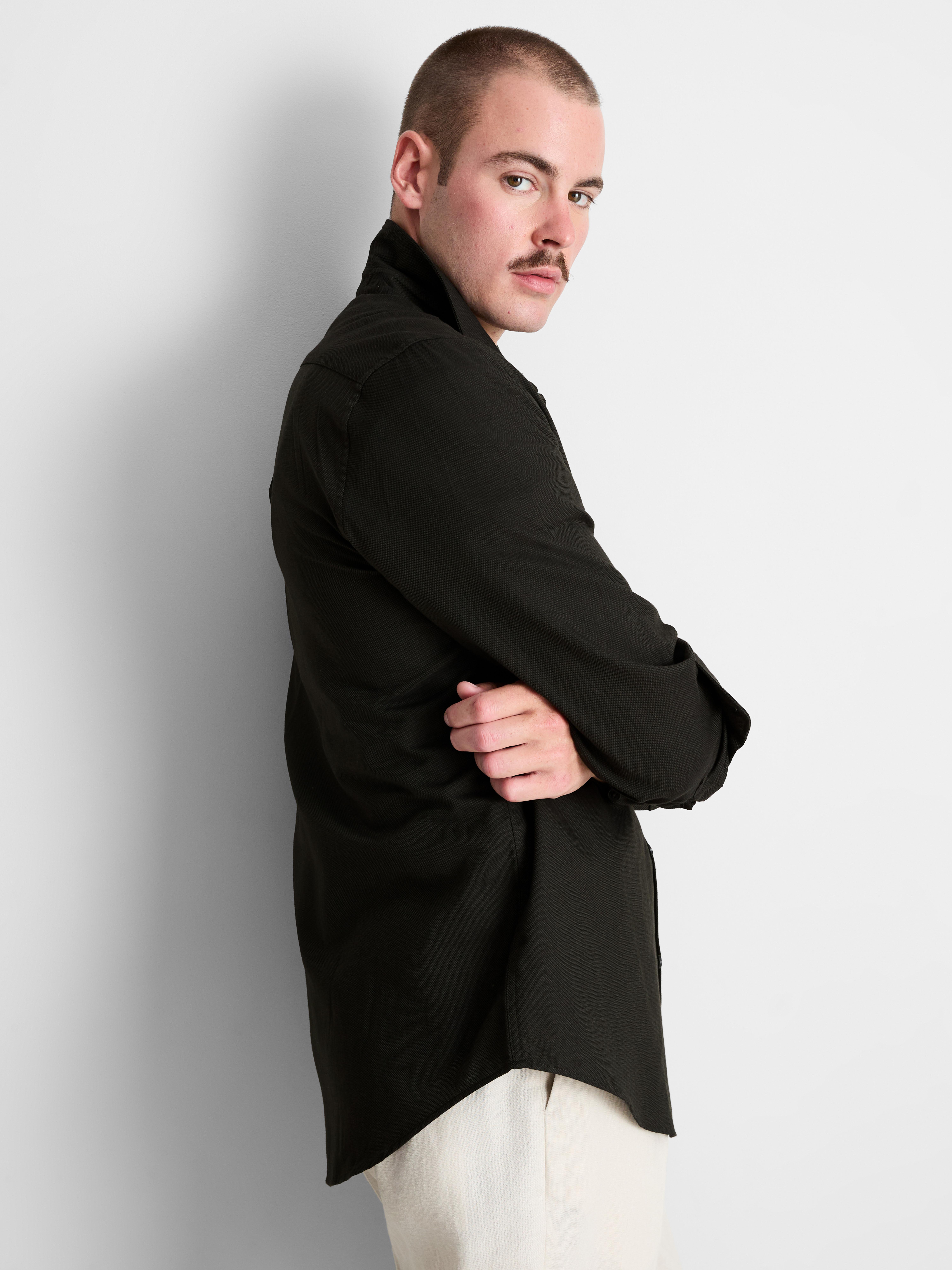 Textured Oxford Shirt - Olive