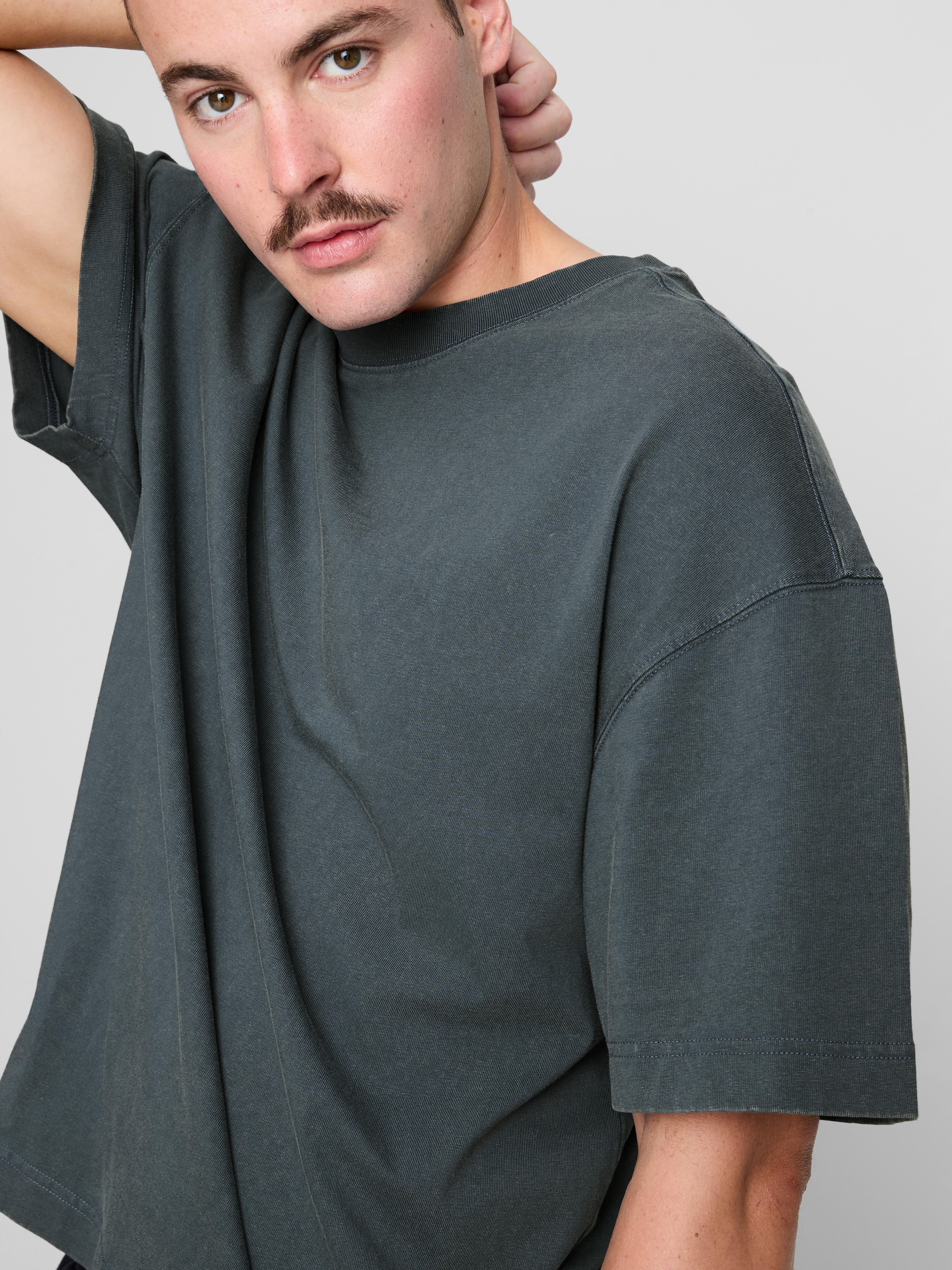 Pure Cotton Boxy T-Shirt - Dark Blue