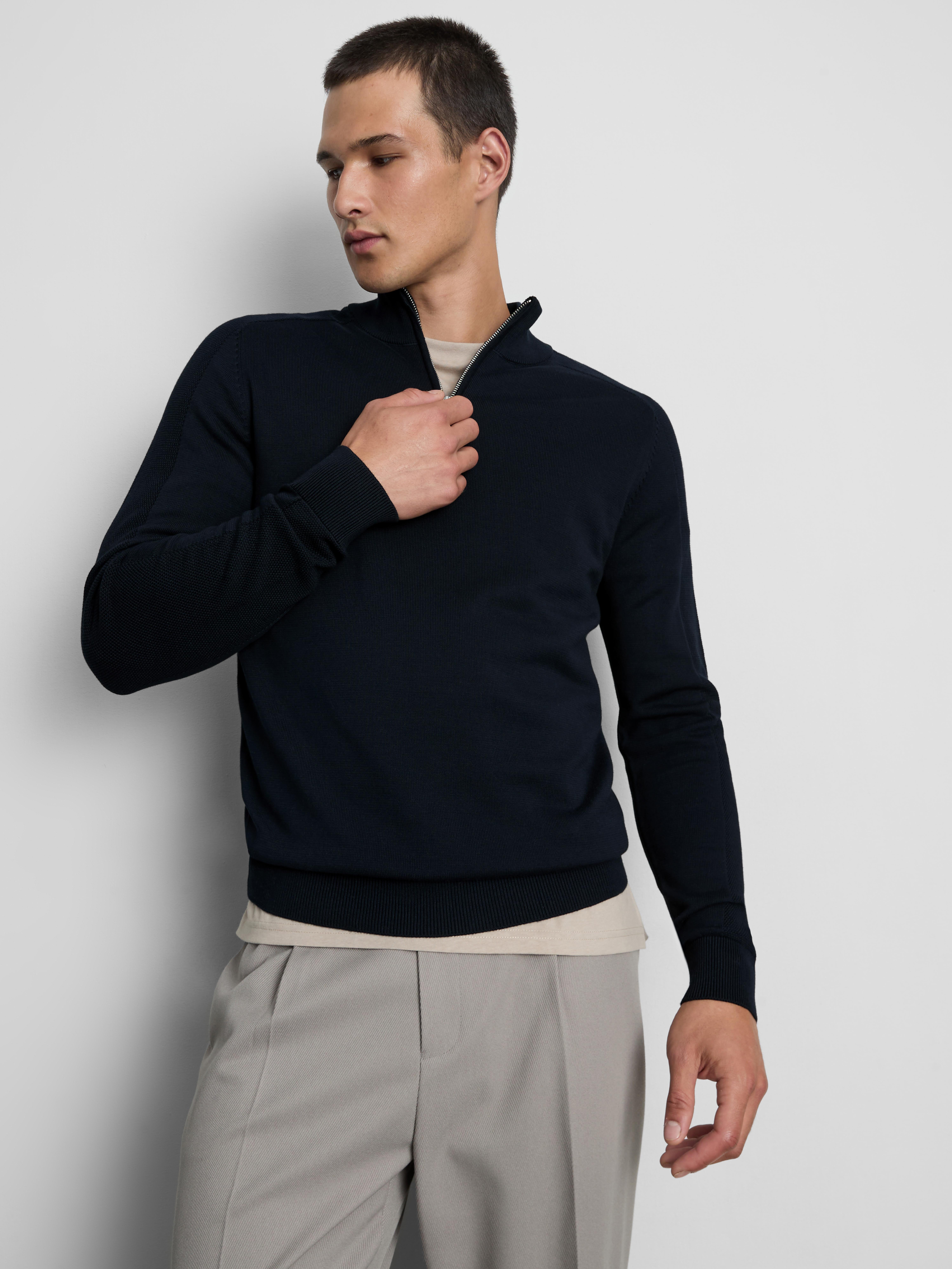 Quarter-Zip Sweater - Navy