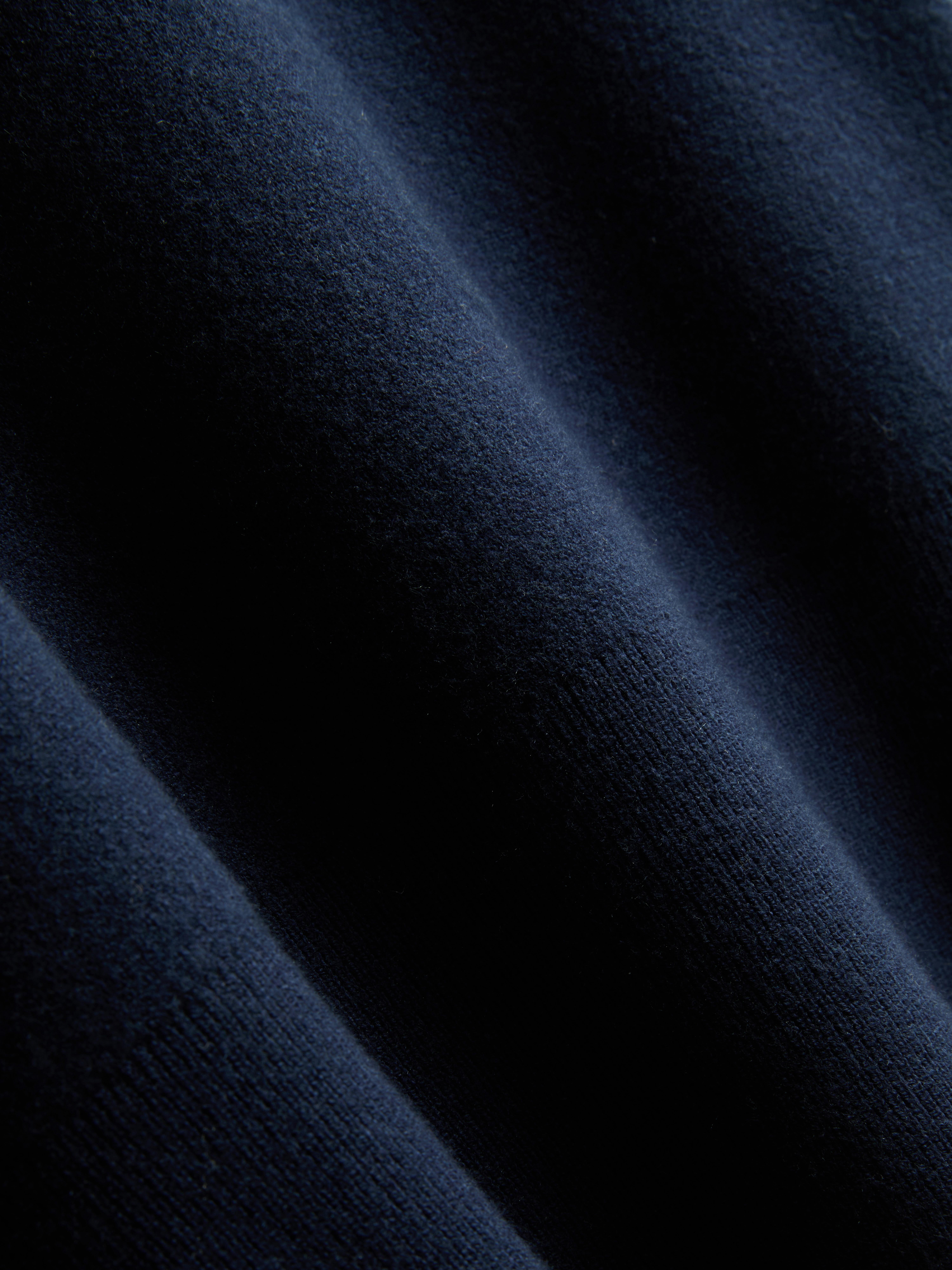 Knitted Crewneck Slogan Sweater - Navy