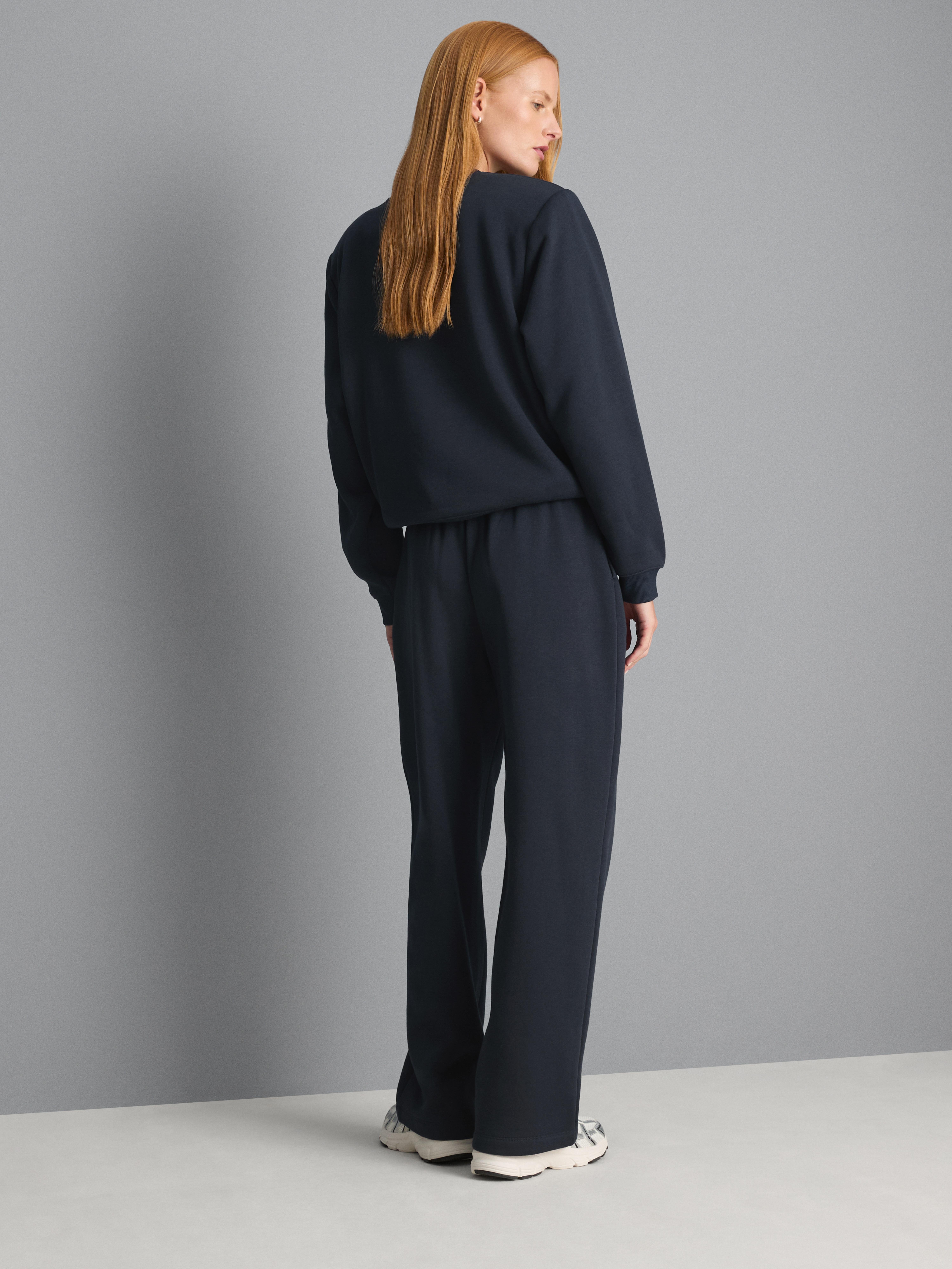 Cotton Rich Straight Leg Sweatpants - Navy