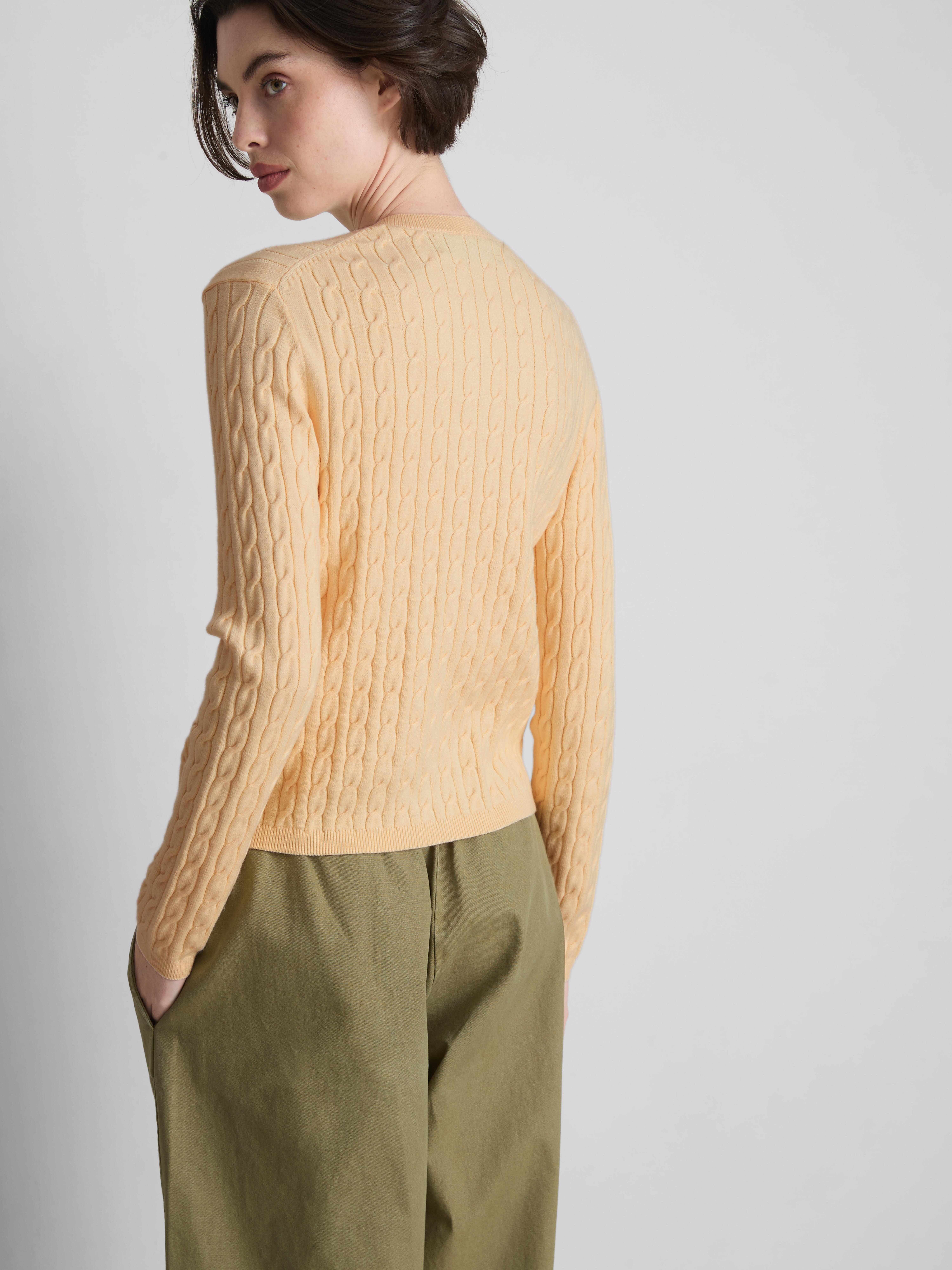 Cable Knit Cardigan - Light Yellow