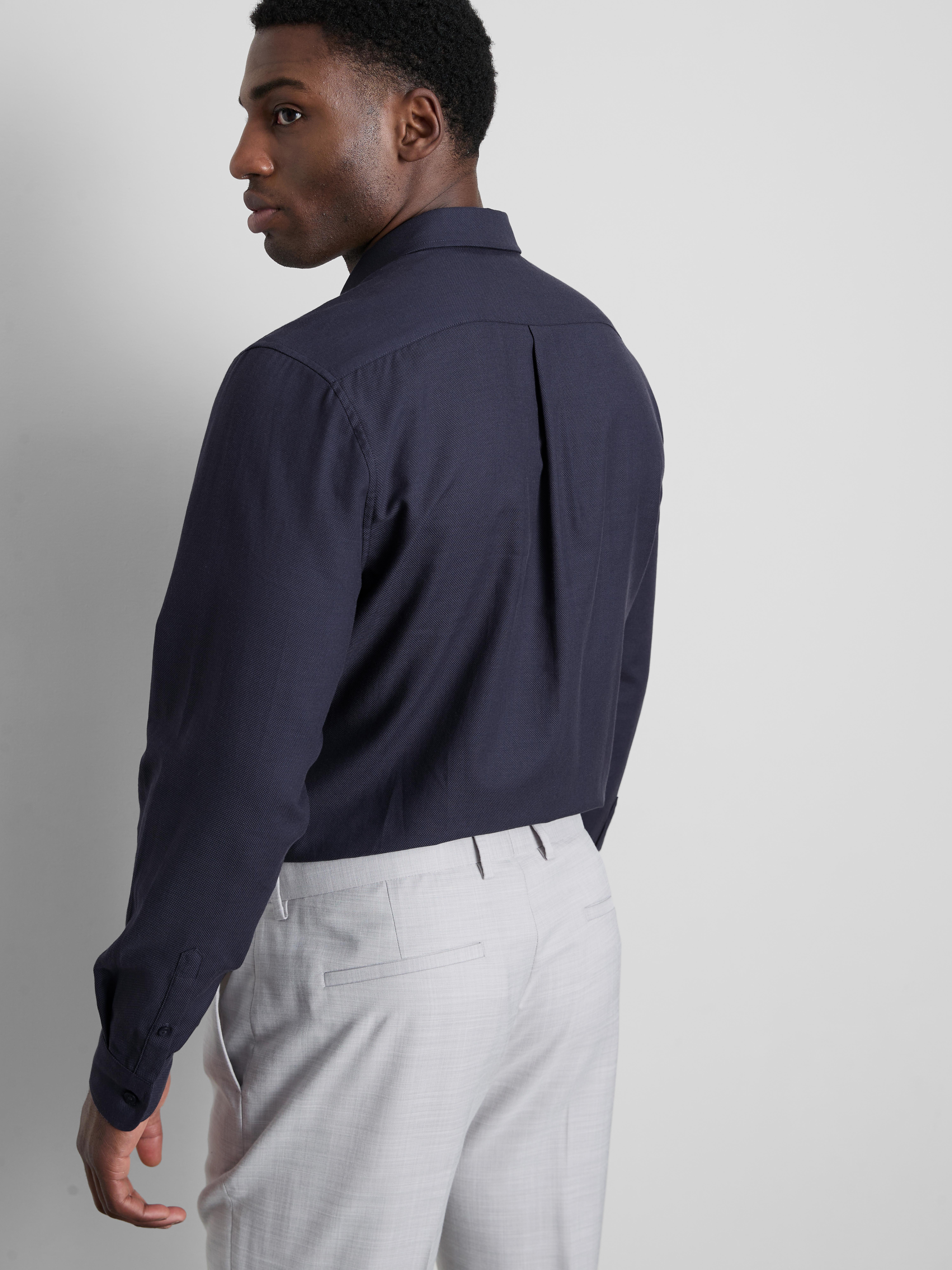 Textured Oxford Shirt - Navy