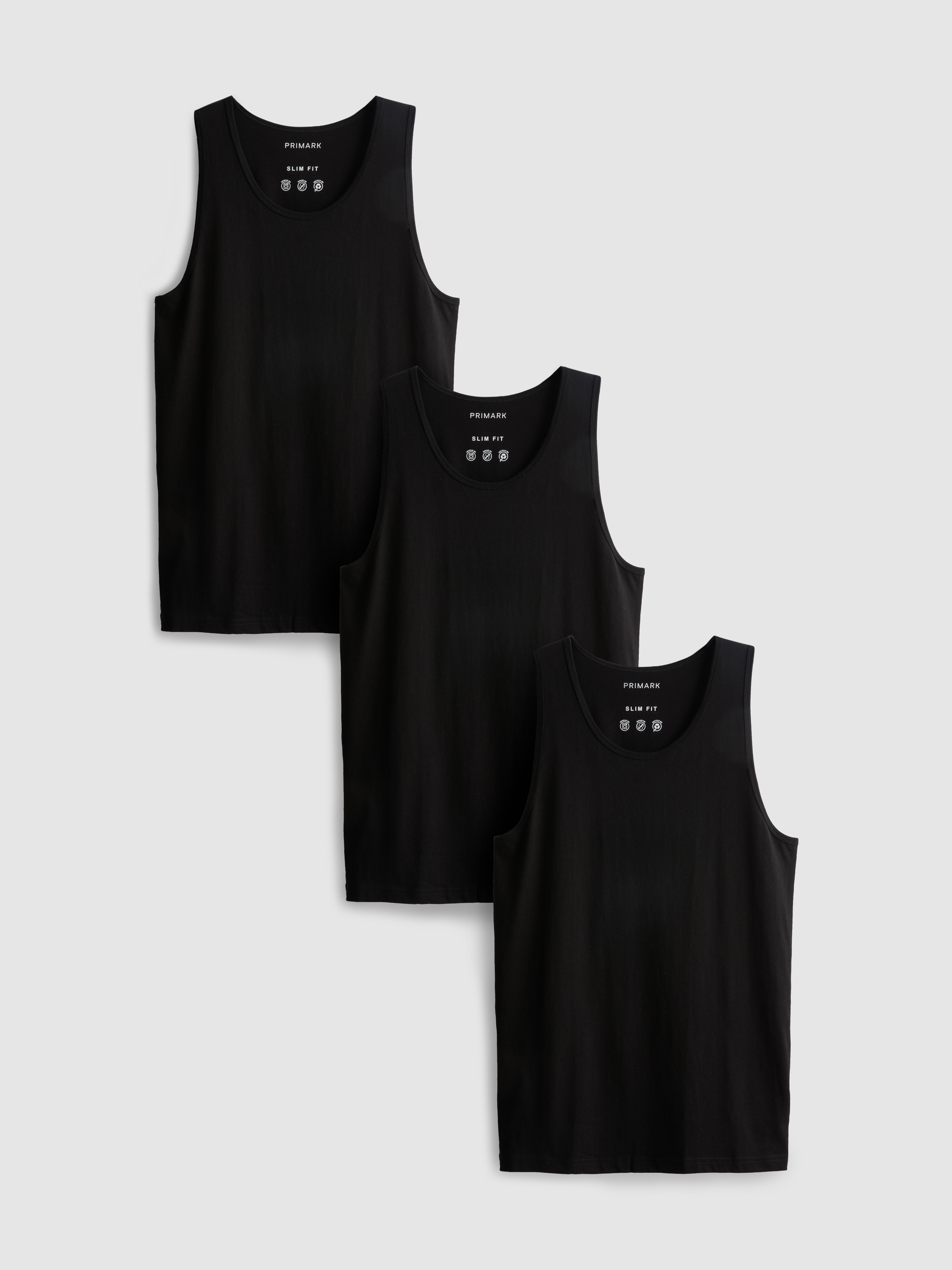 3-Pack Essential Tanks - Black