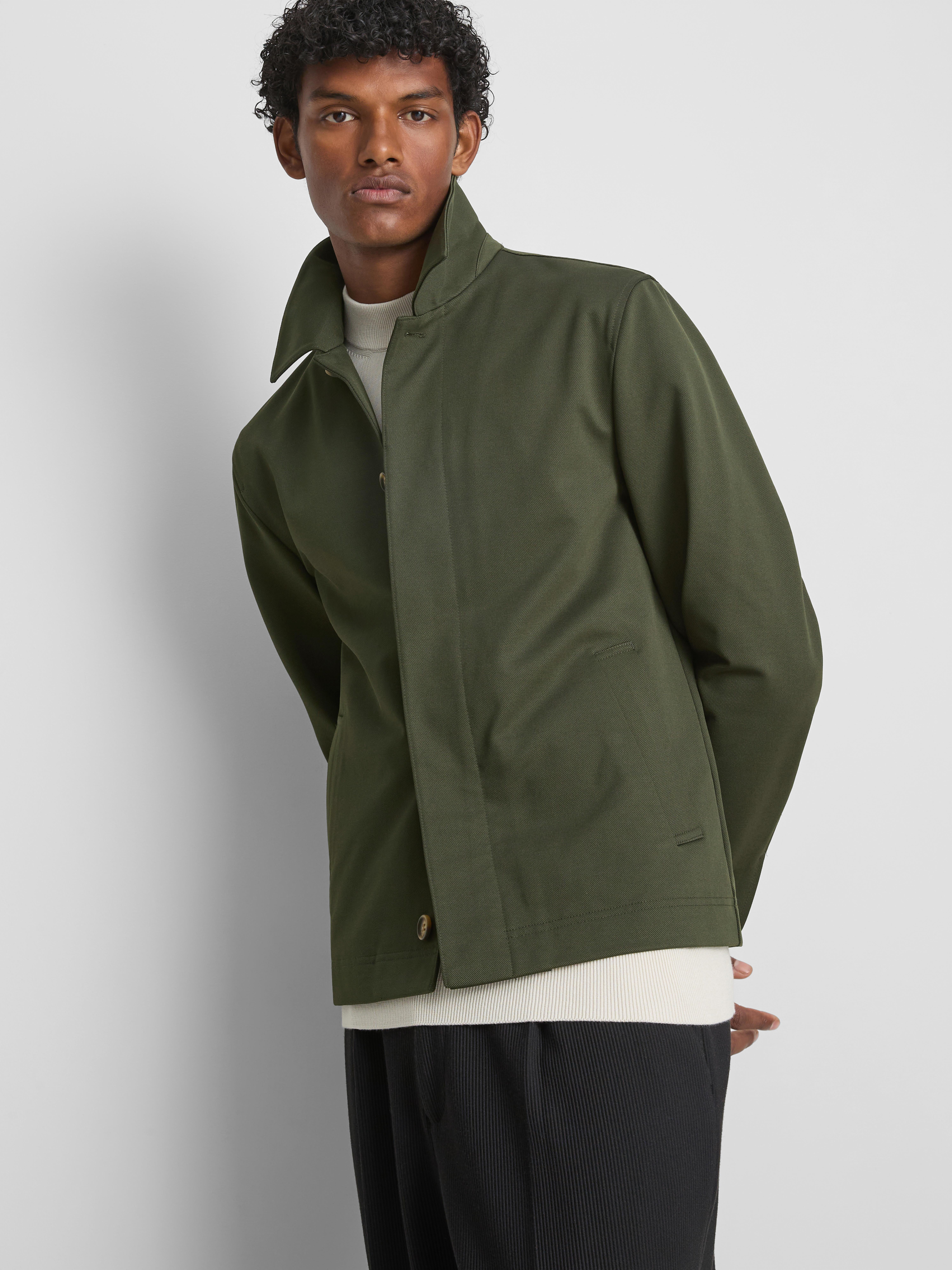 The Edit Regular Fit Collared Jacket - Olive