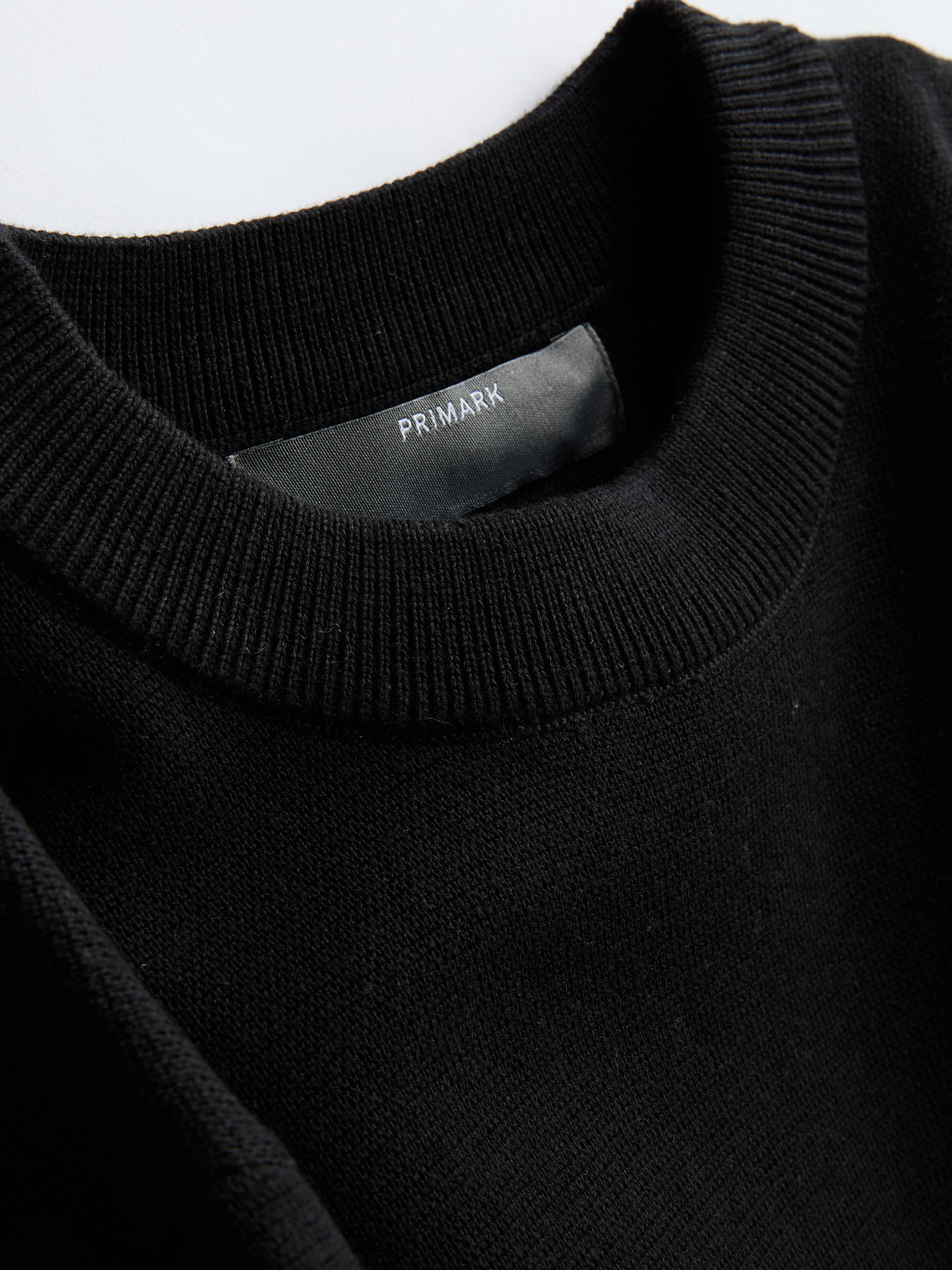 Boxy Compact Knit Tee - Black