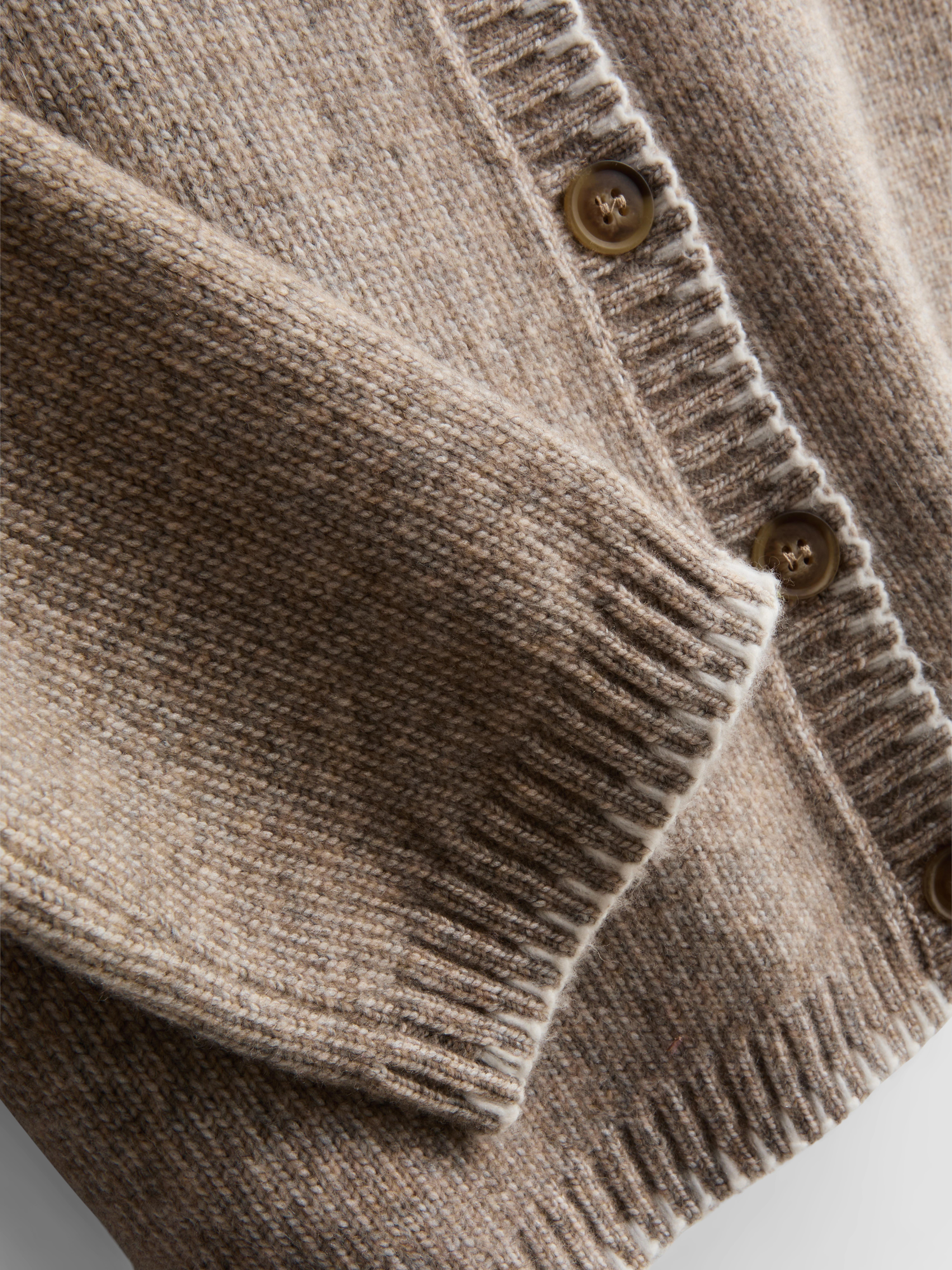 Halo Stitch V-Neck Cardigan - Oatmeal