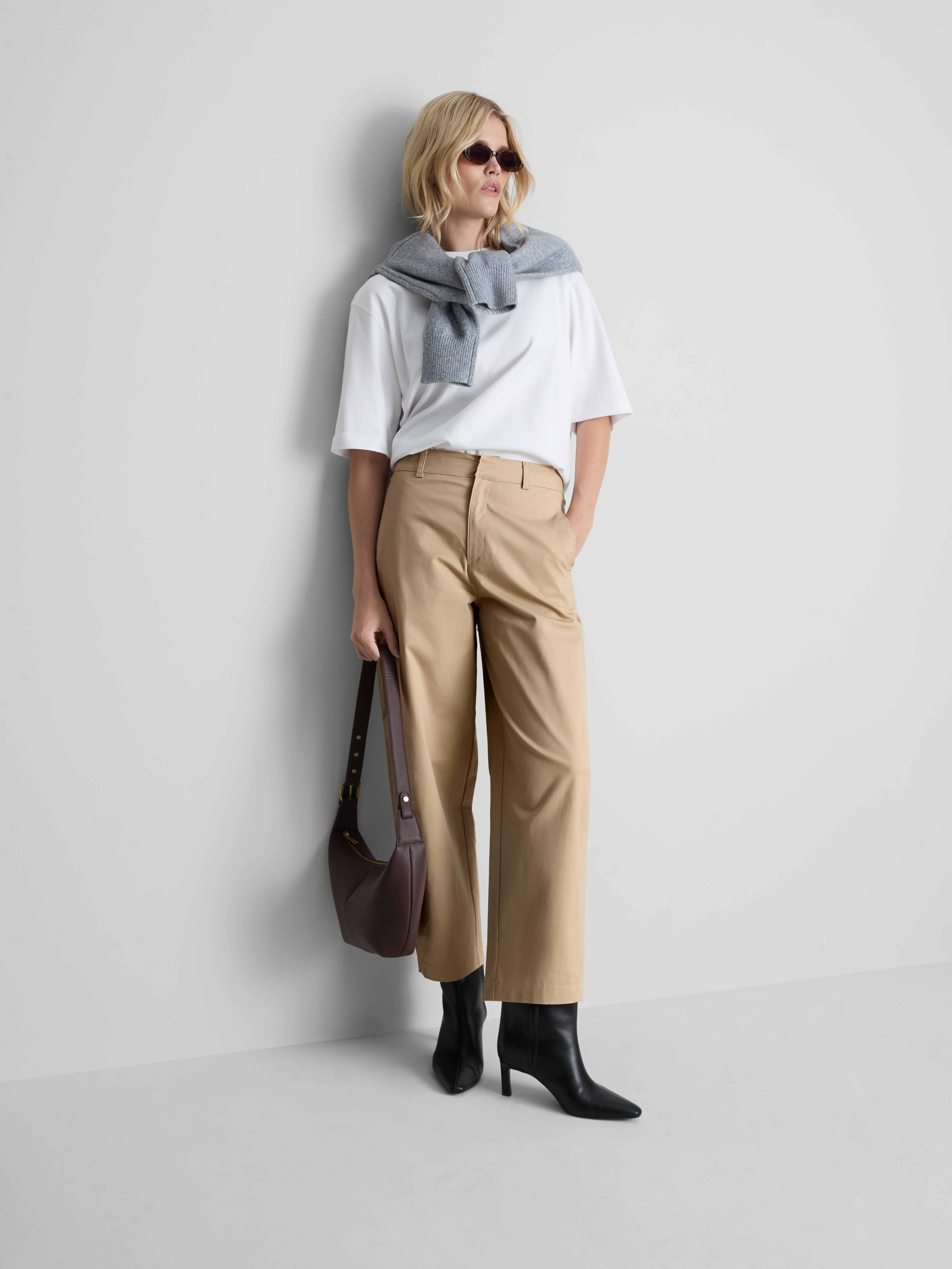 Cotton-Rich Barrel-Leg Utility Pants - Stone