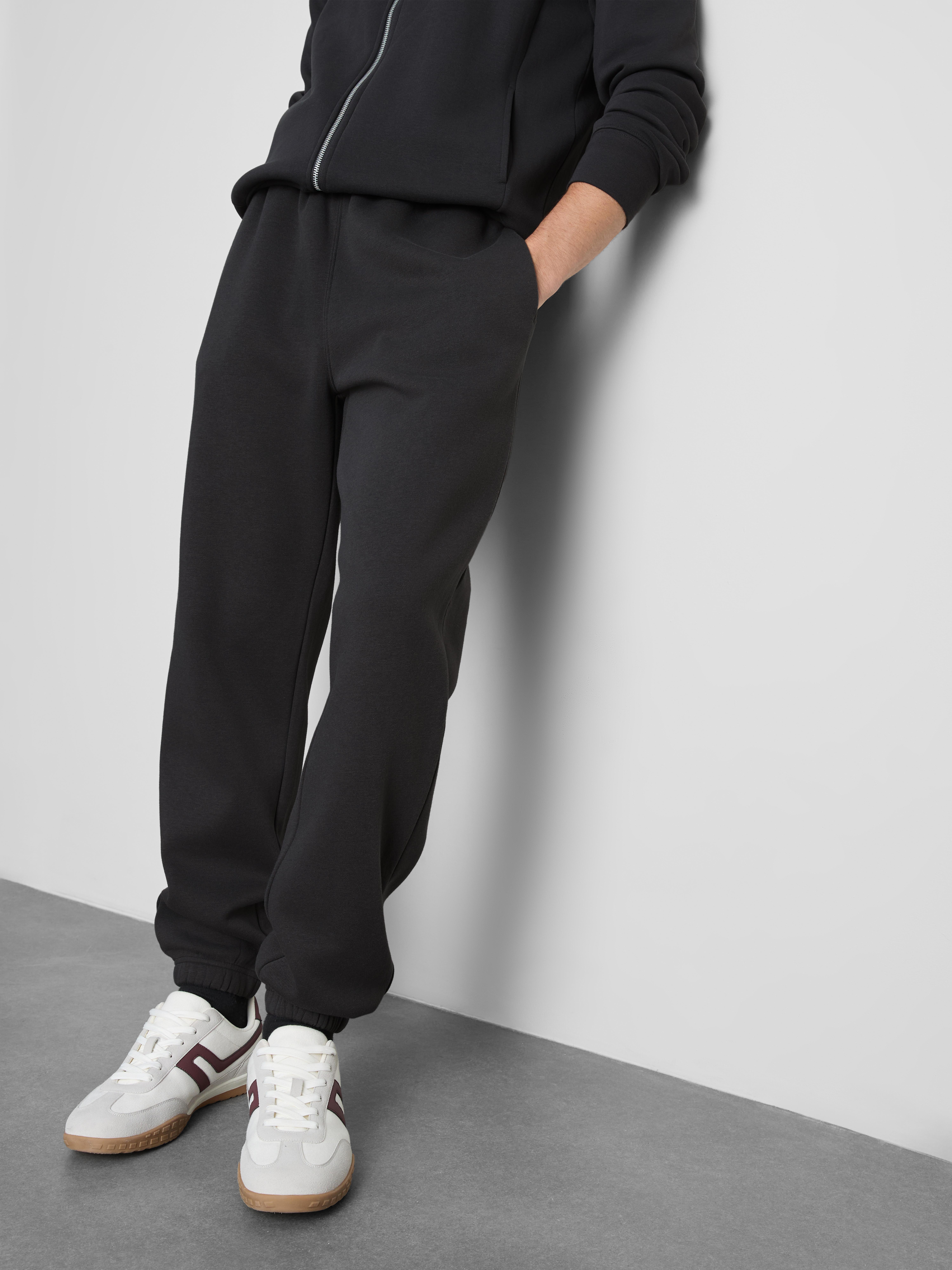 Stretch Waist Cuffed Joggers - Charcoal