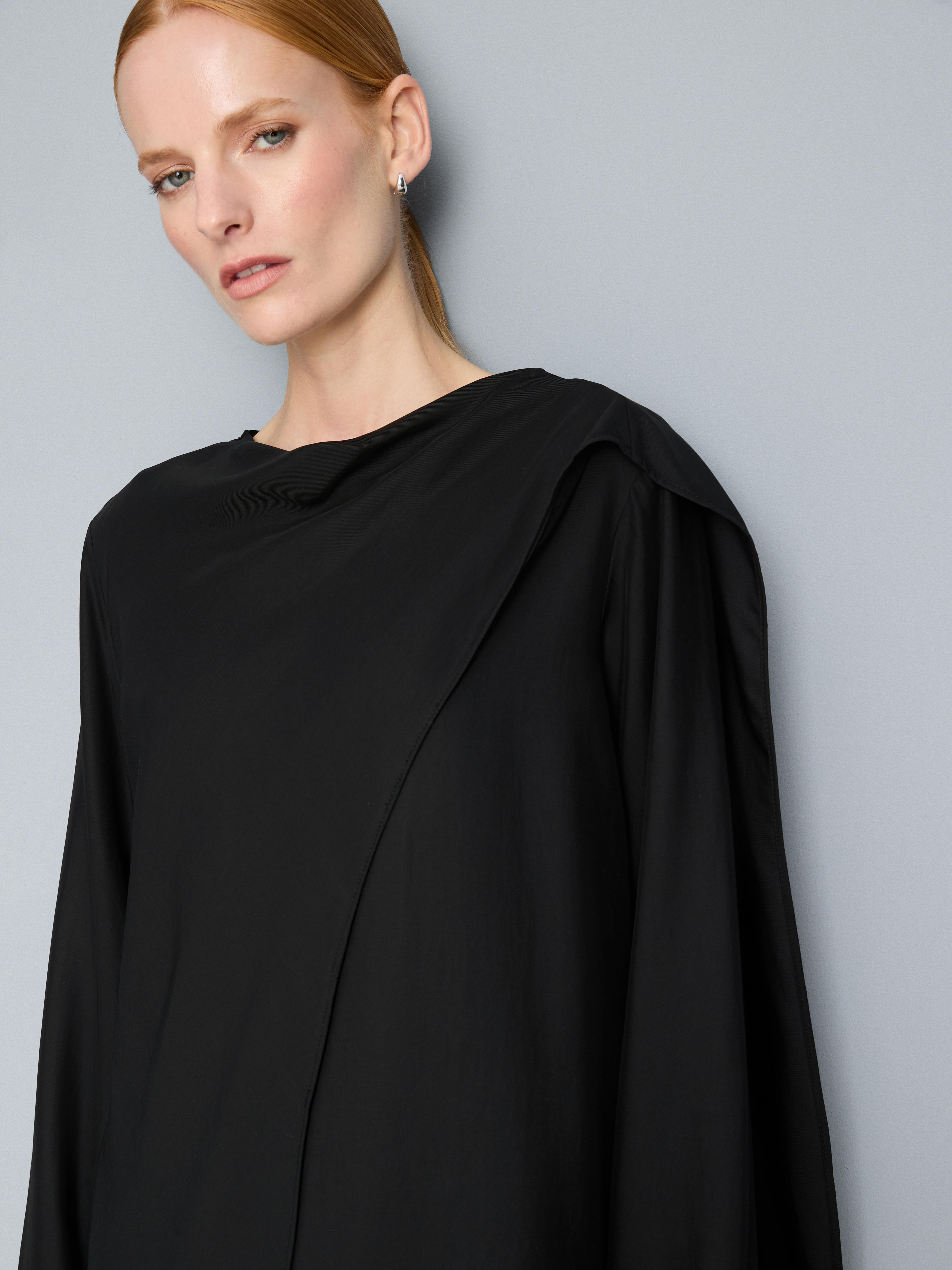 Relaxed Drape Blouse - Black