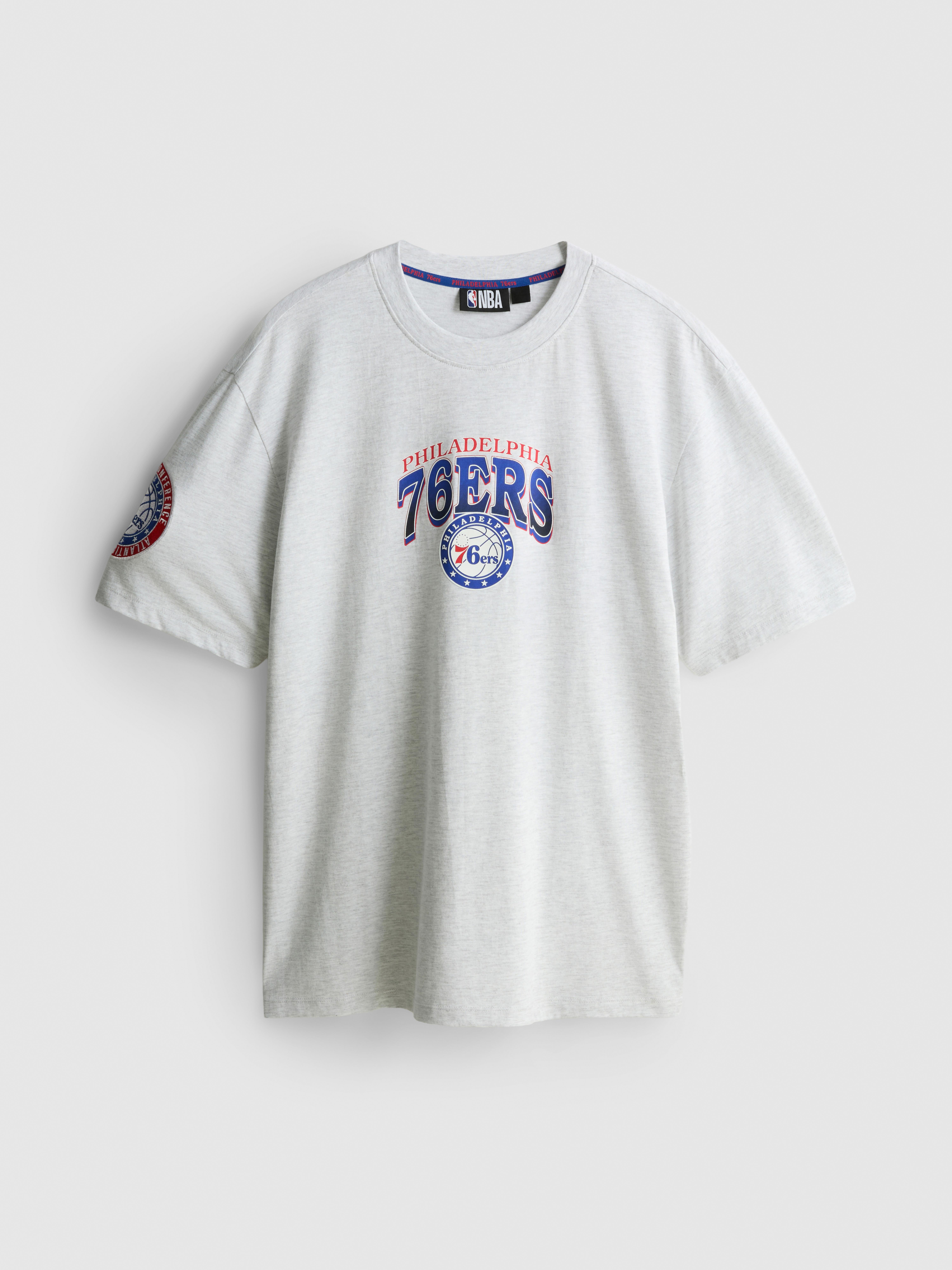 NBA Philadelphia 76ers Pure Cotton Graphic T-Shirt - Gray Heather
