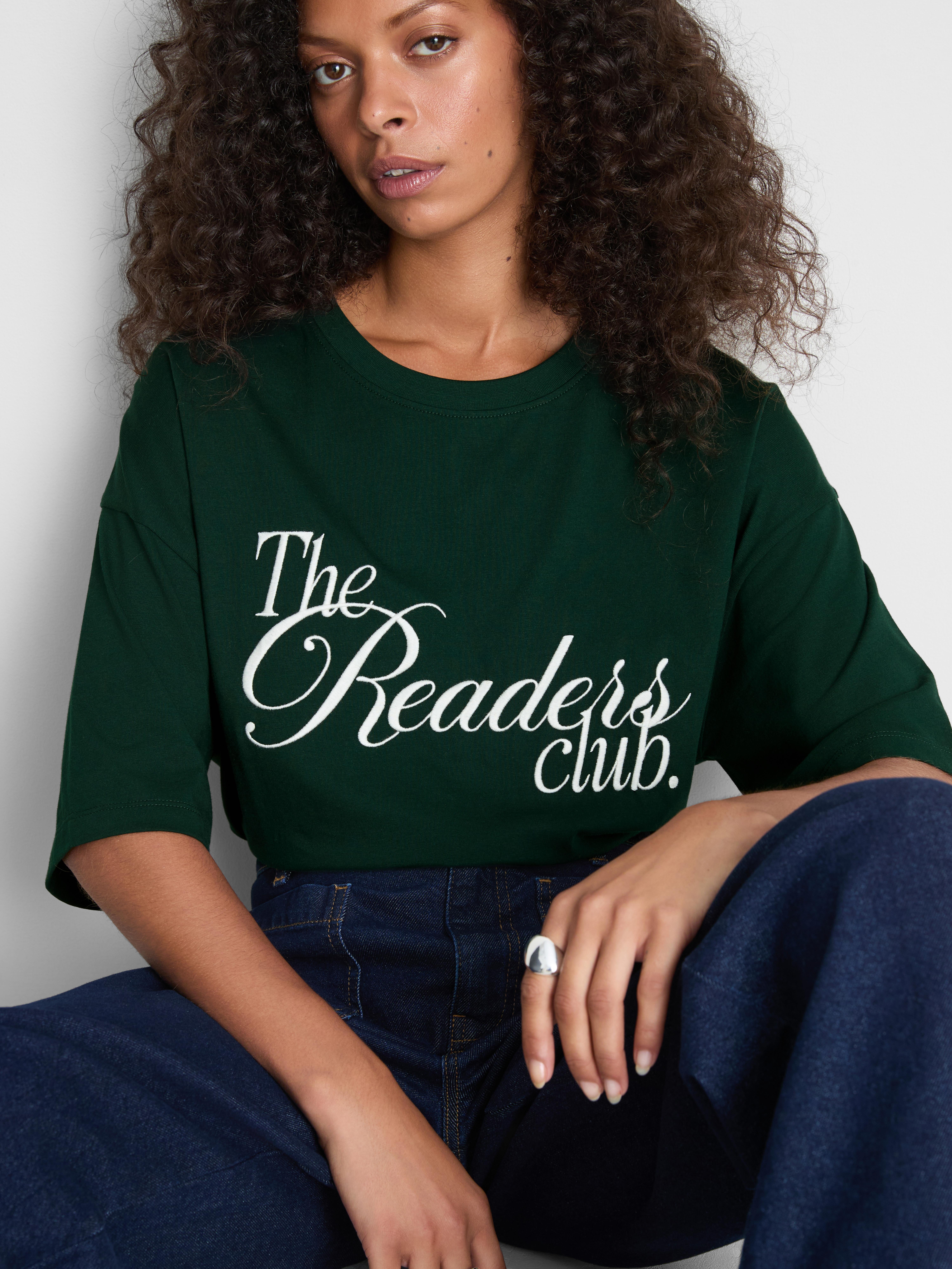 Paula Echevarría Oversized Slogan Tee - Dark Green