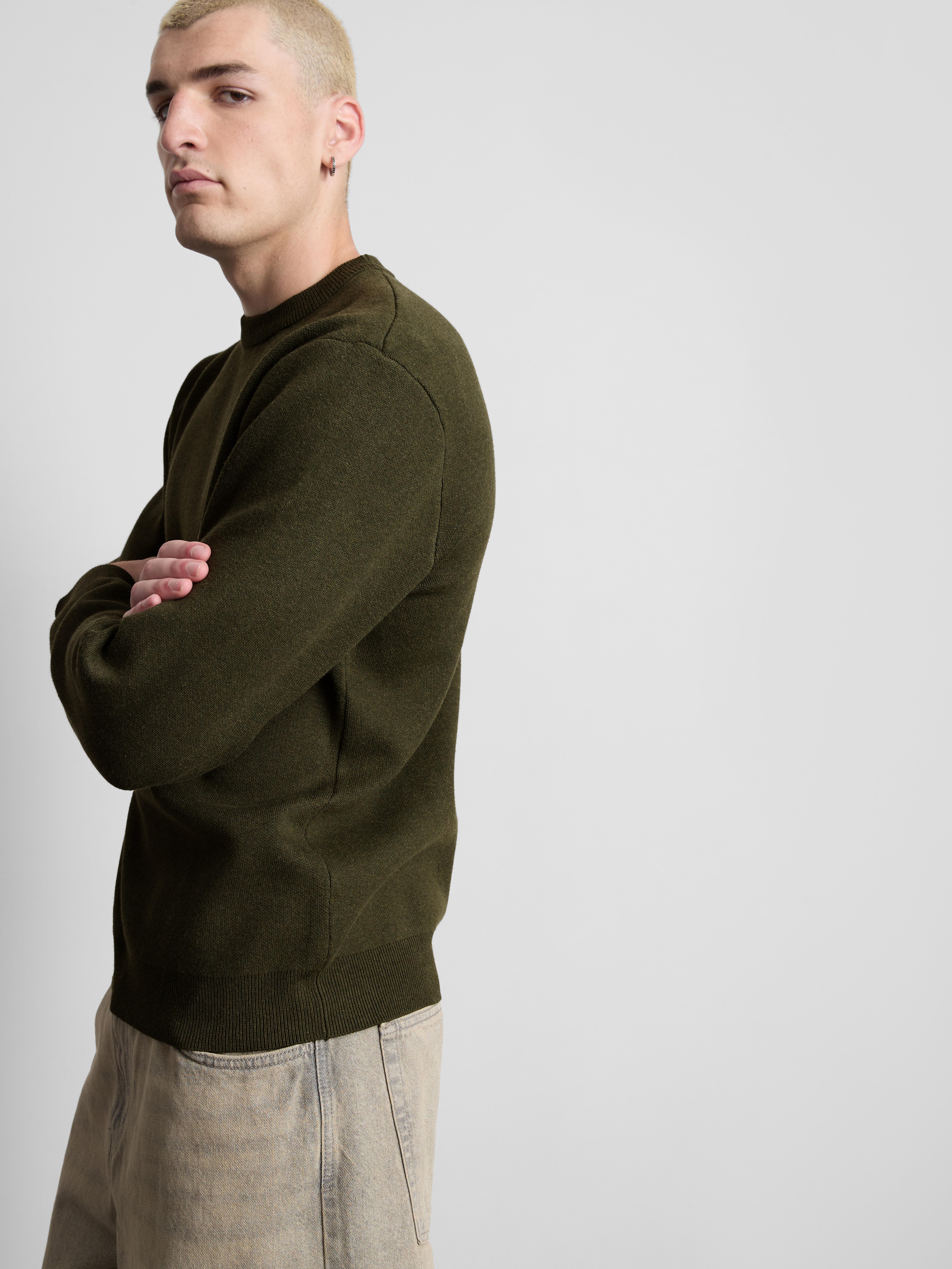 Crew Neck Sweater - Olive