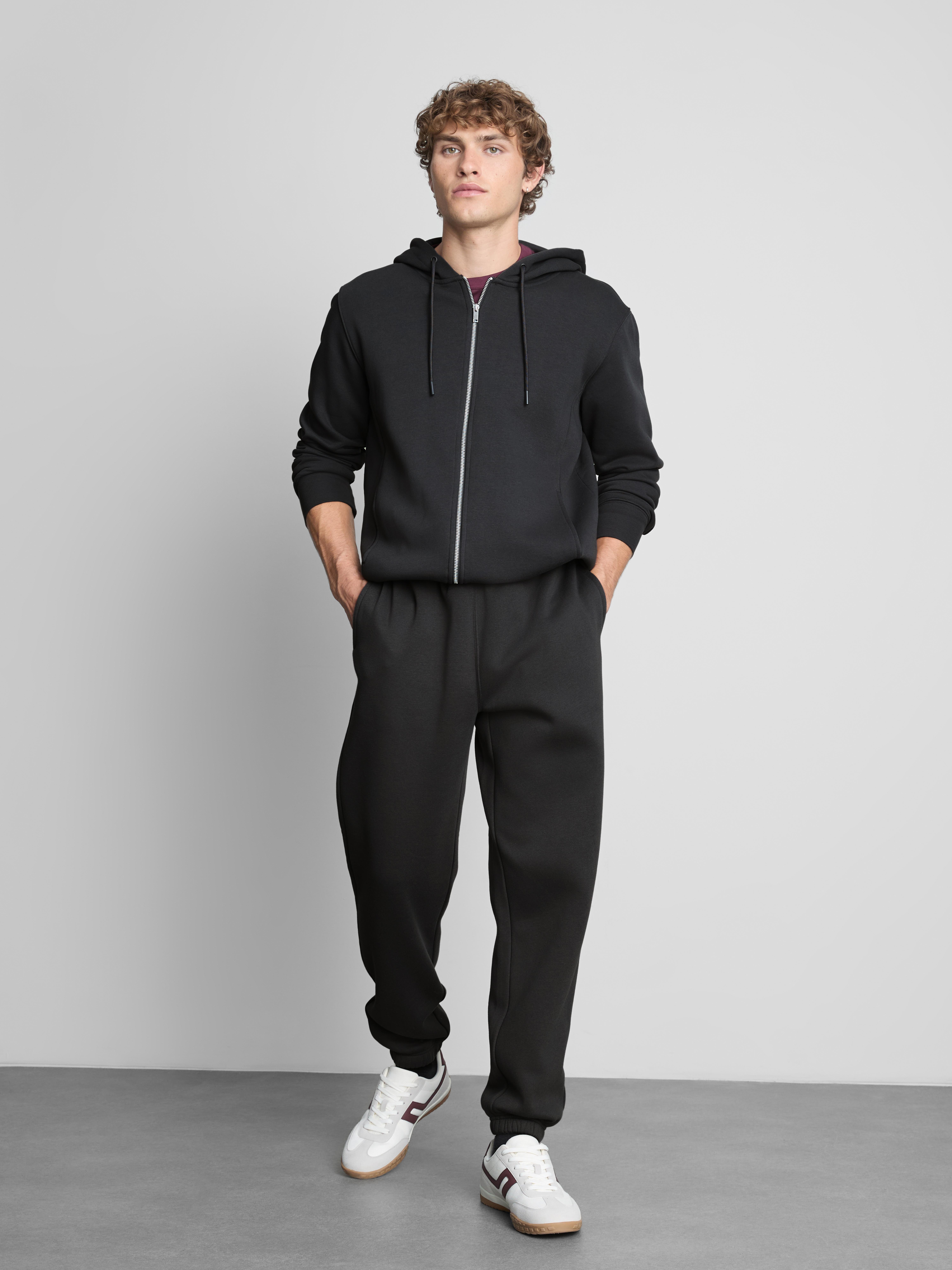 Stretch Waist Cuffed Joggers - Charcoal