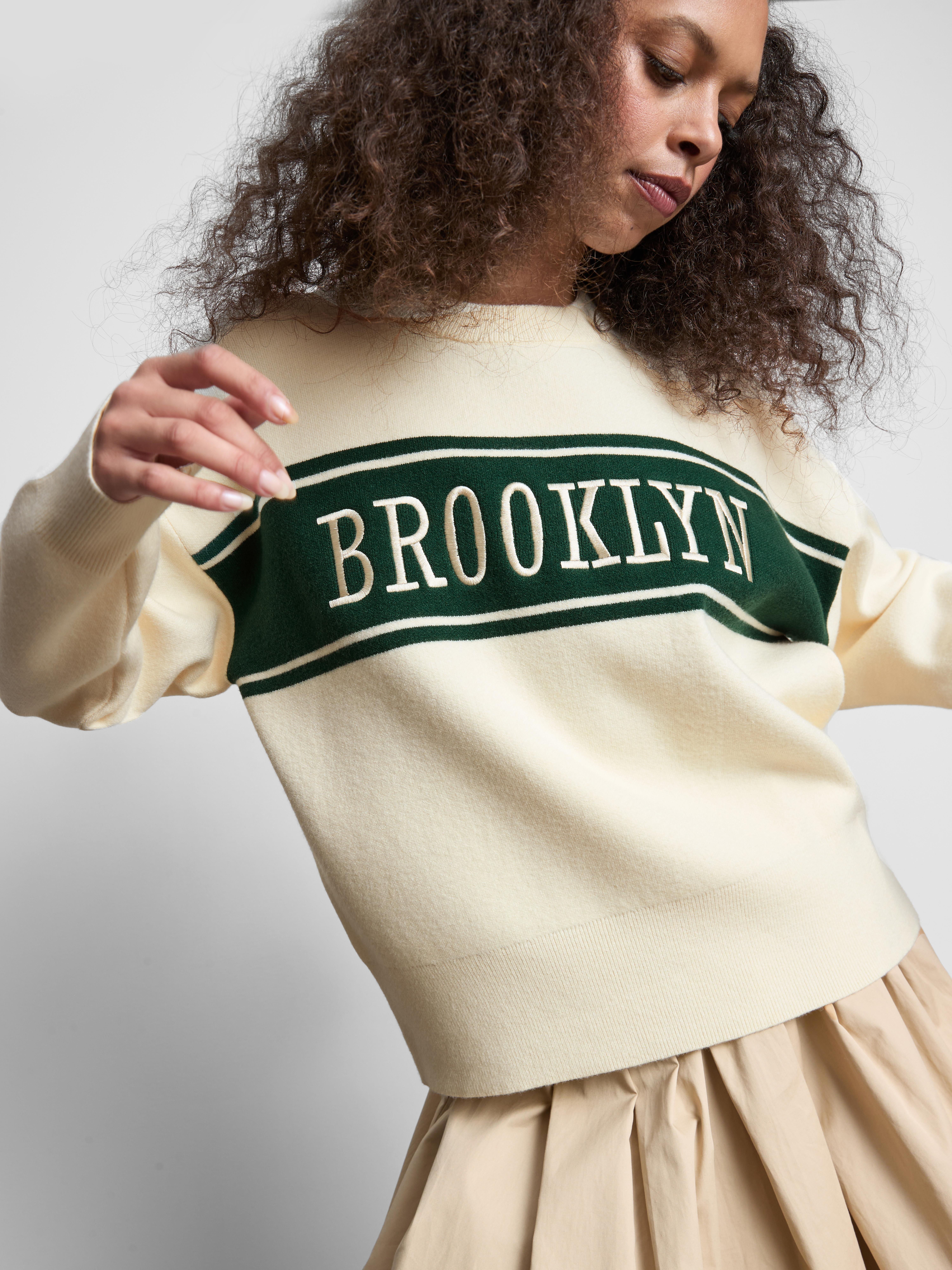Knitted Crewneck Slogan Sweater - Ivory