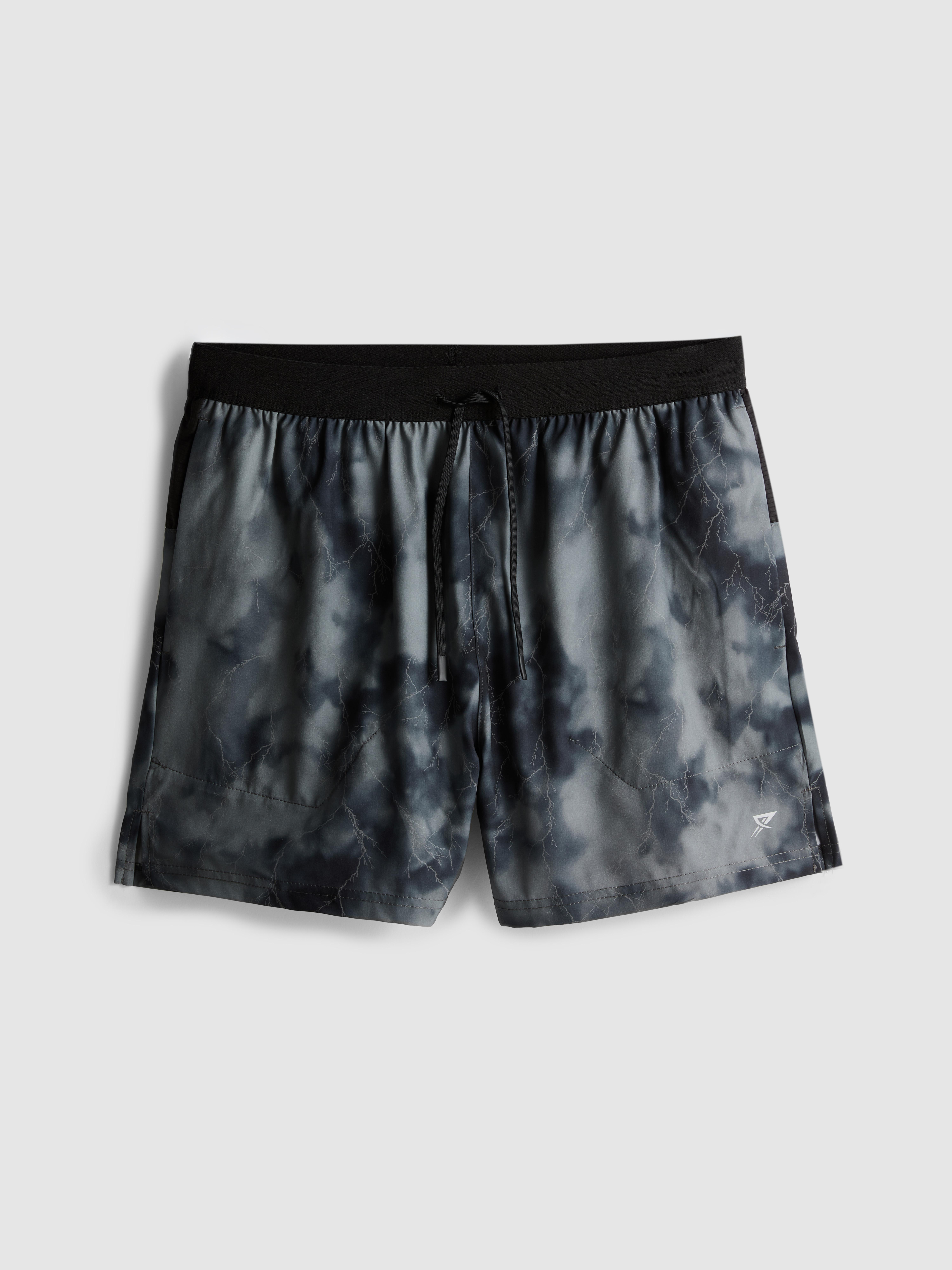 Reflective Printed Running Shorts - Black