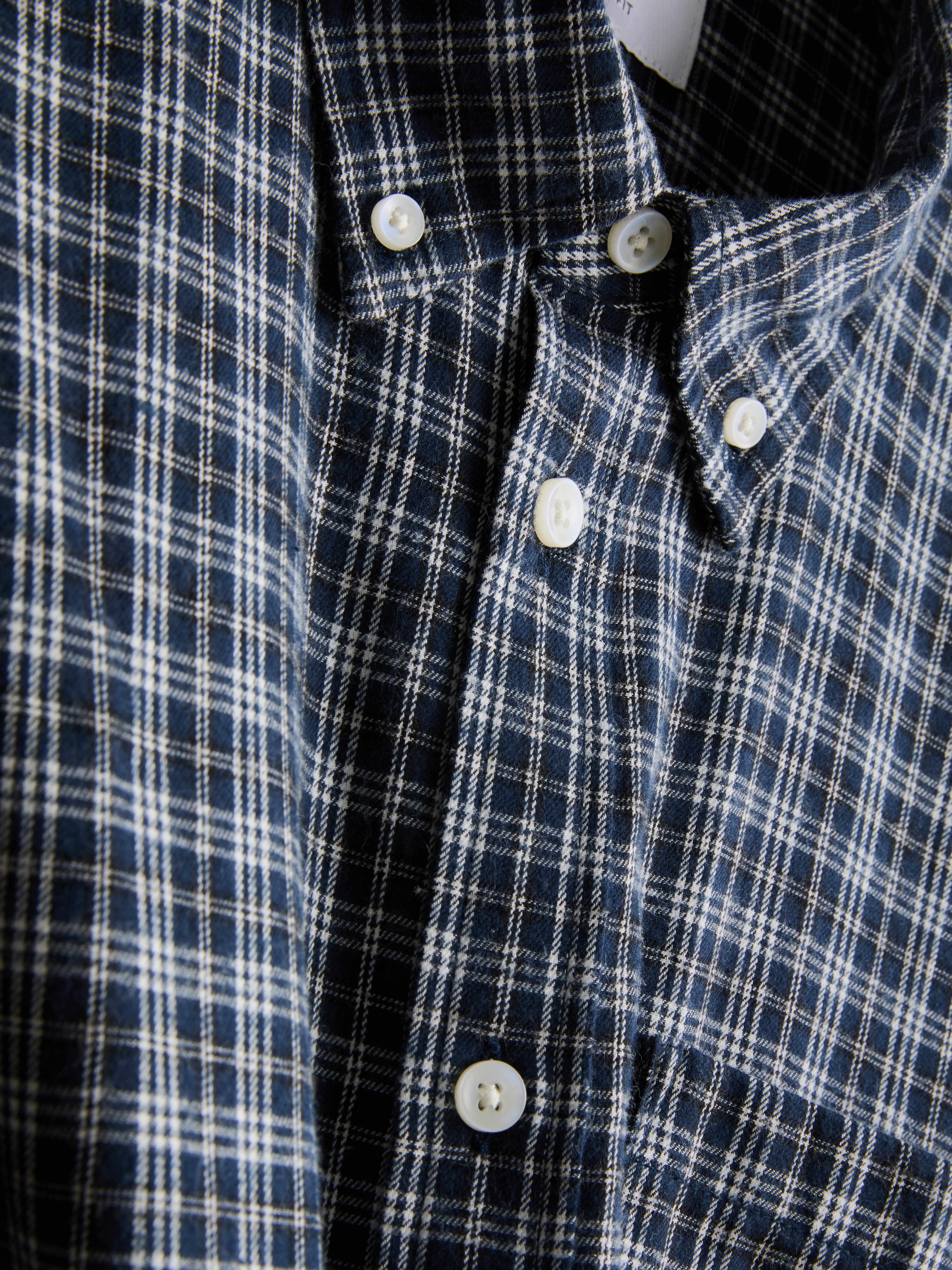 Pure Cotton Check Shirt - Navy