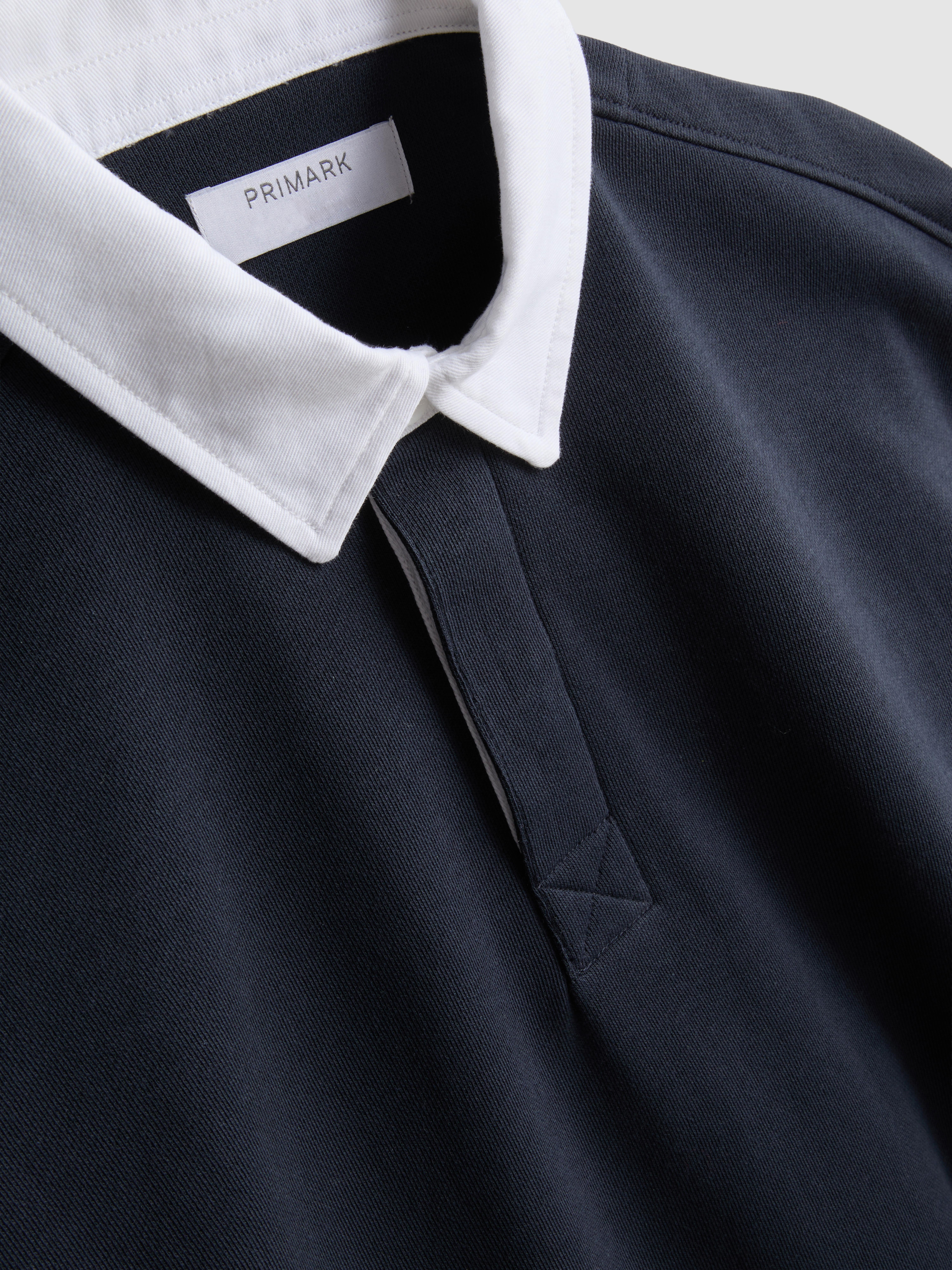 Cotton-Rich Oversized Collared Shirt - Navy