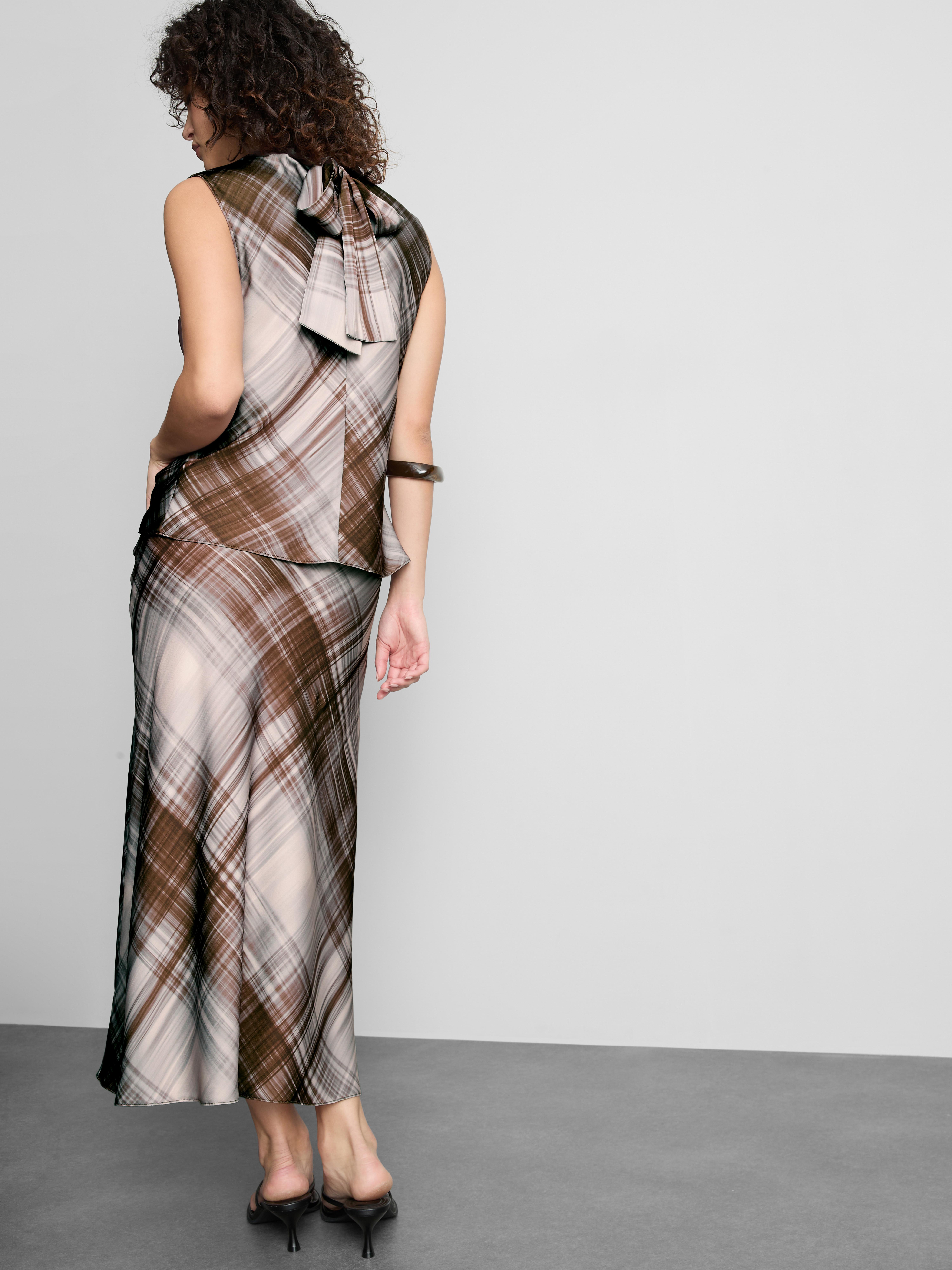Satin Circle Midi Skirt - Multi