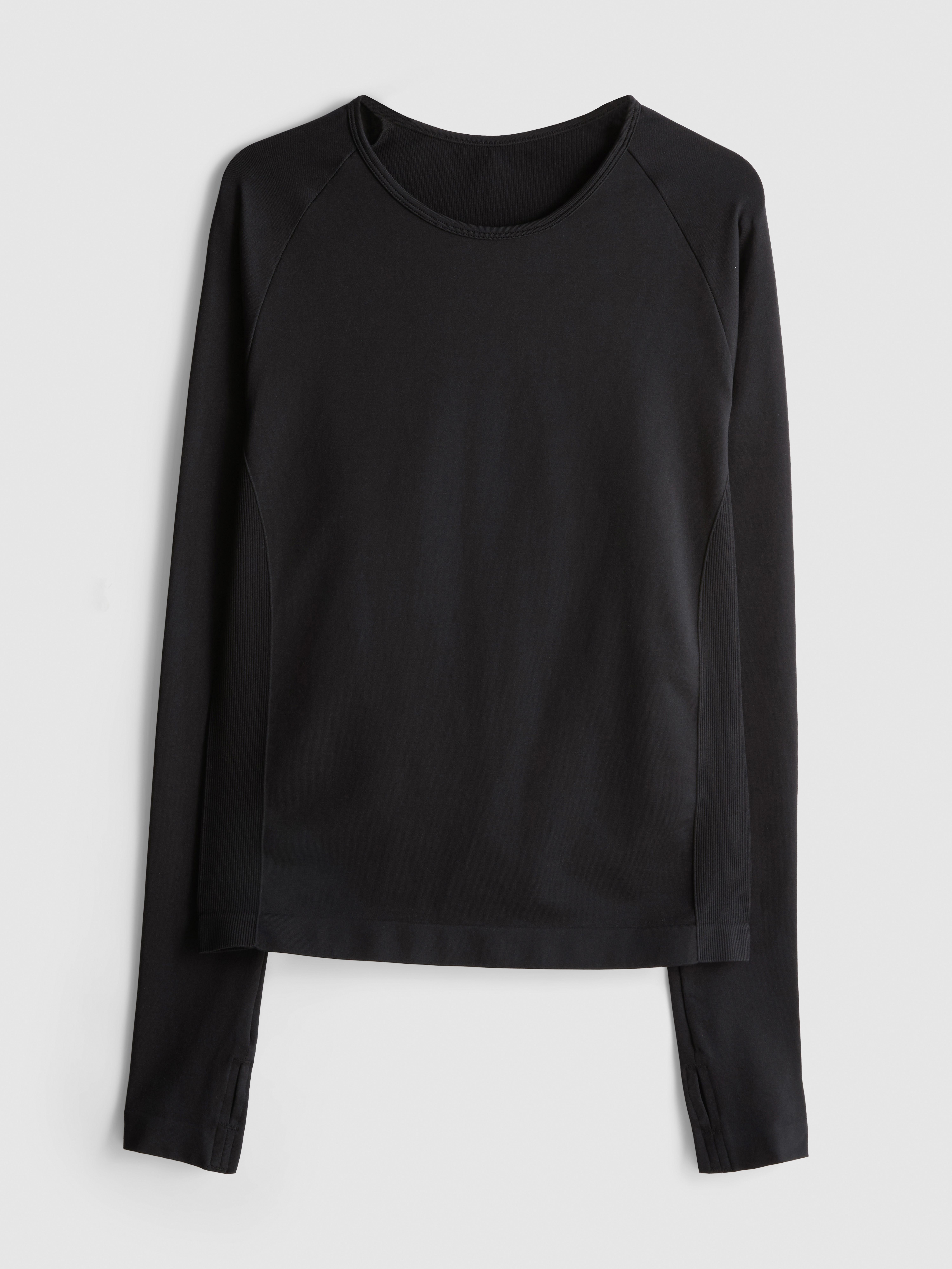 Seamless Long Sleeve Active Top - Black