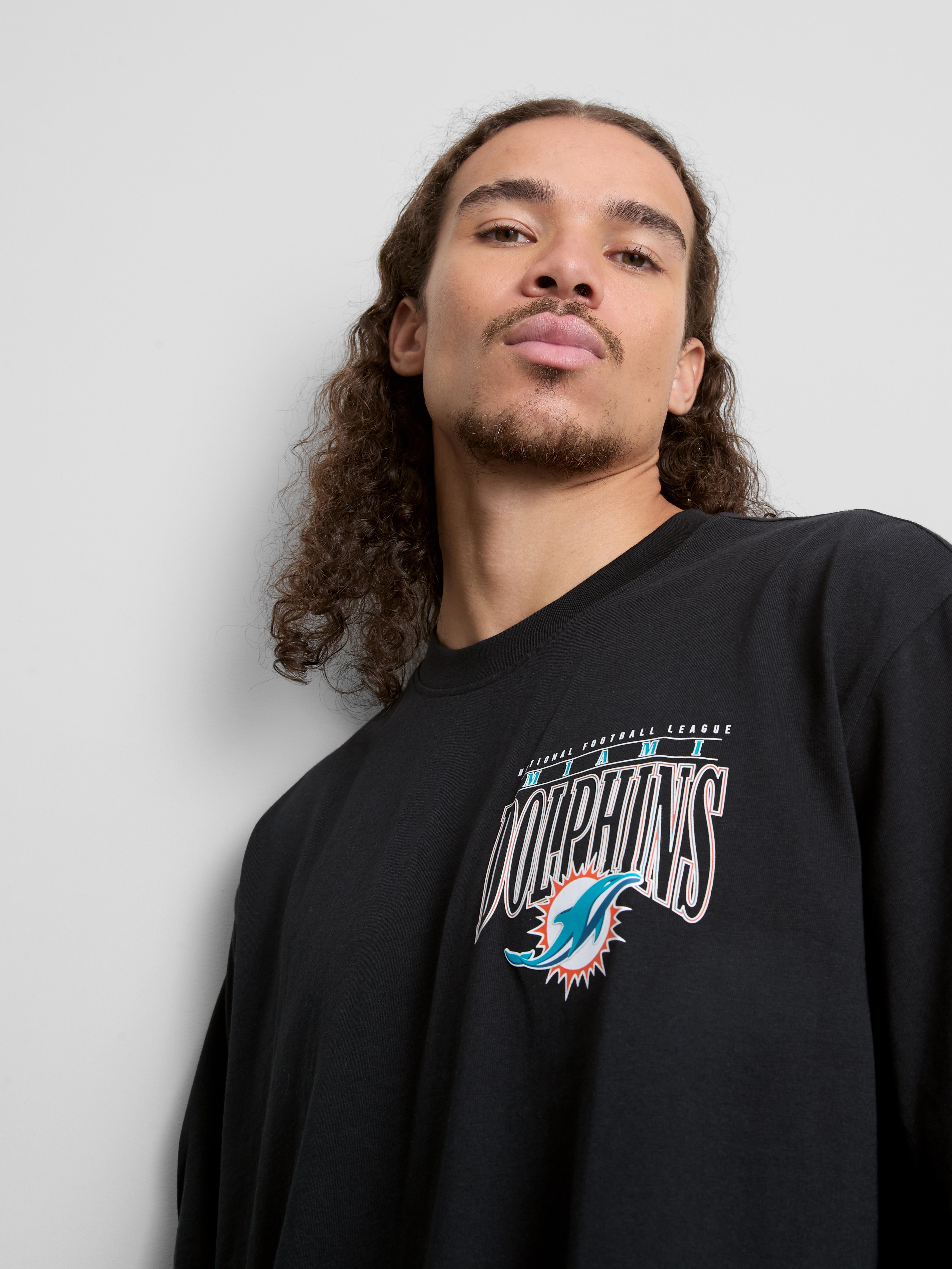 NFL Miami Dolphins Pure Cotton Graphic T-Shirt - Black