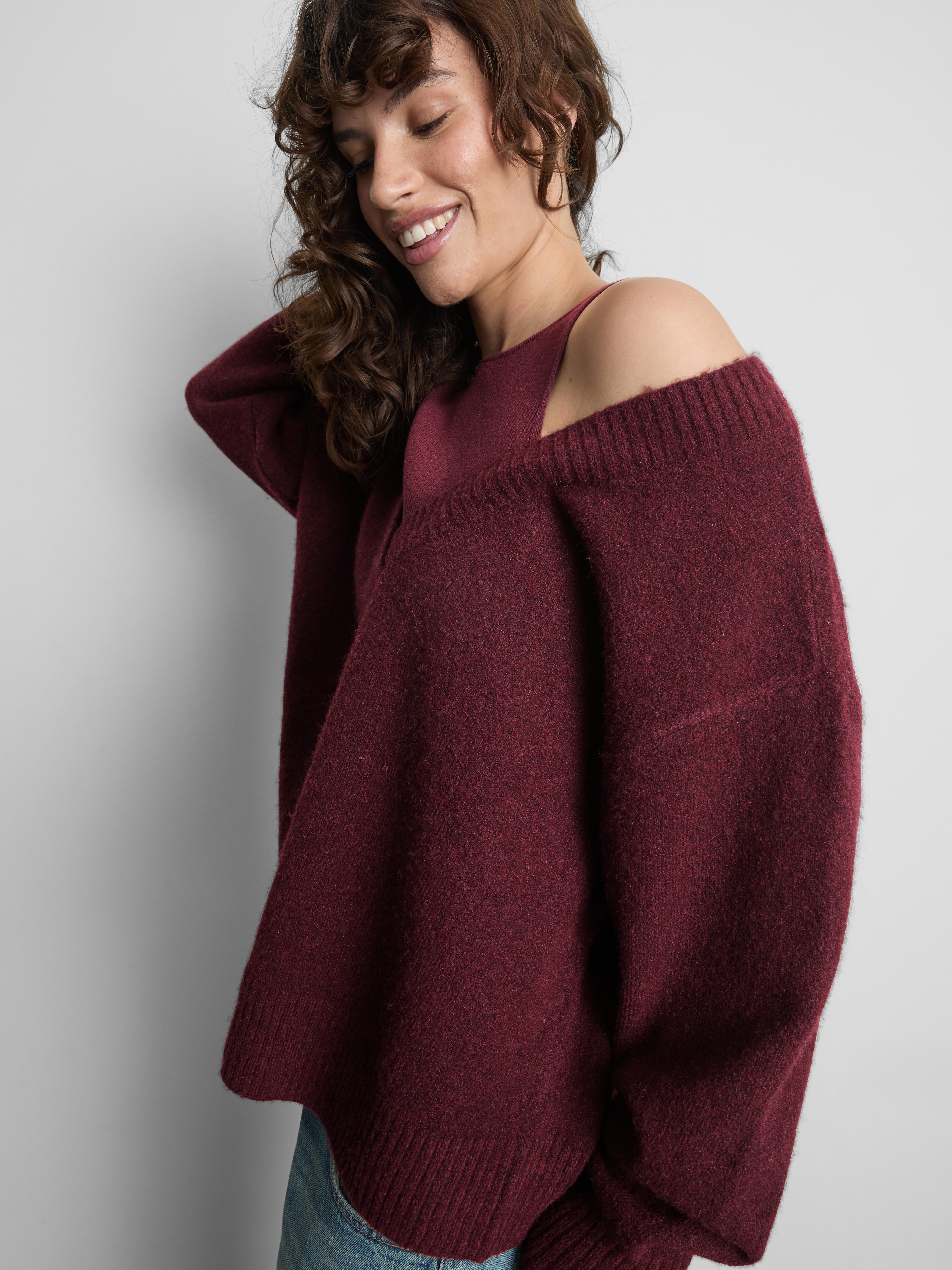 The Primark Scene | Double-Layered Knitted Sweater - Wine