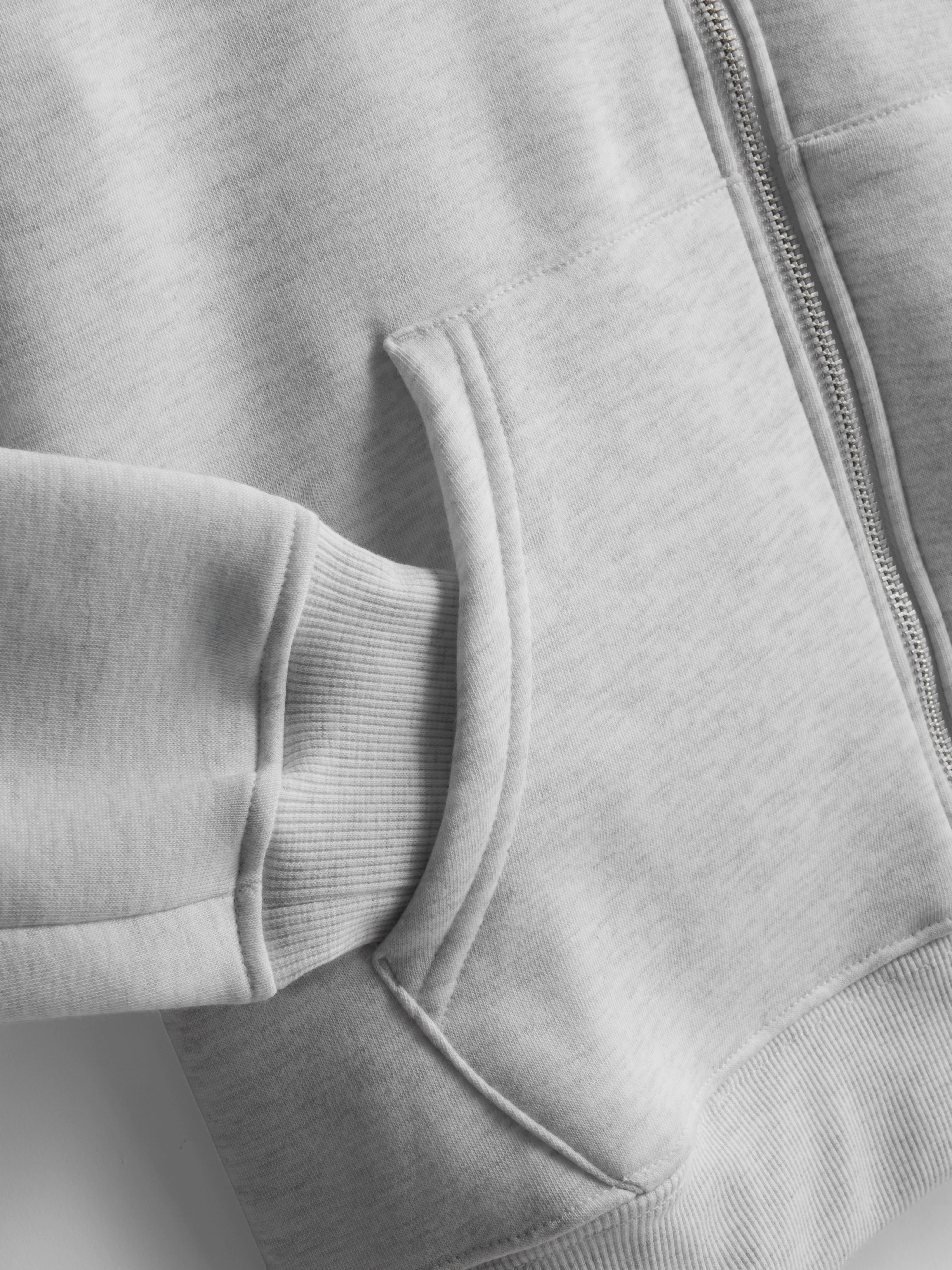 Essential Zip Through Hoodie - Gray Heather