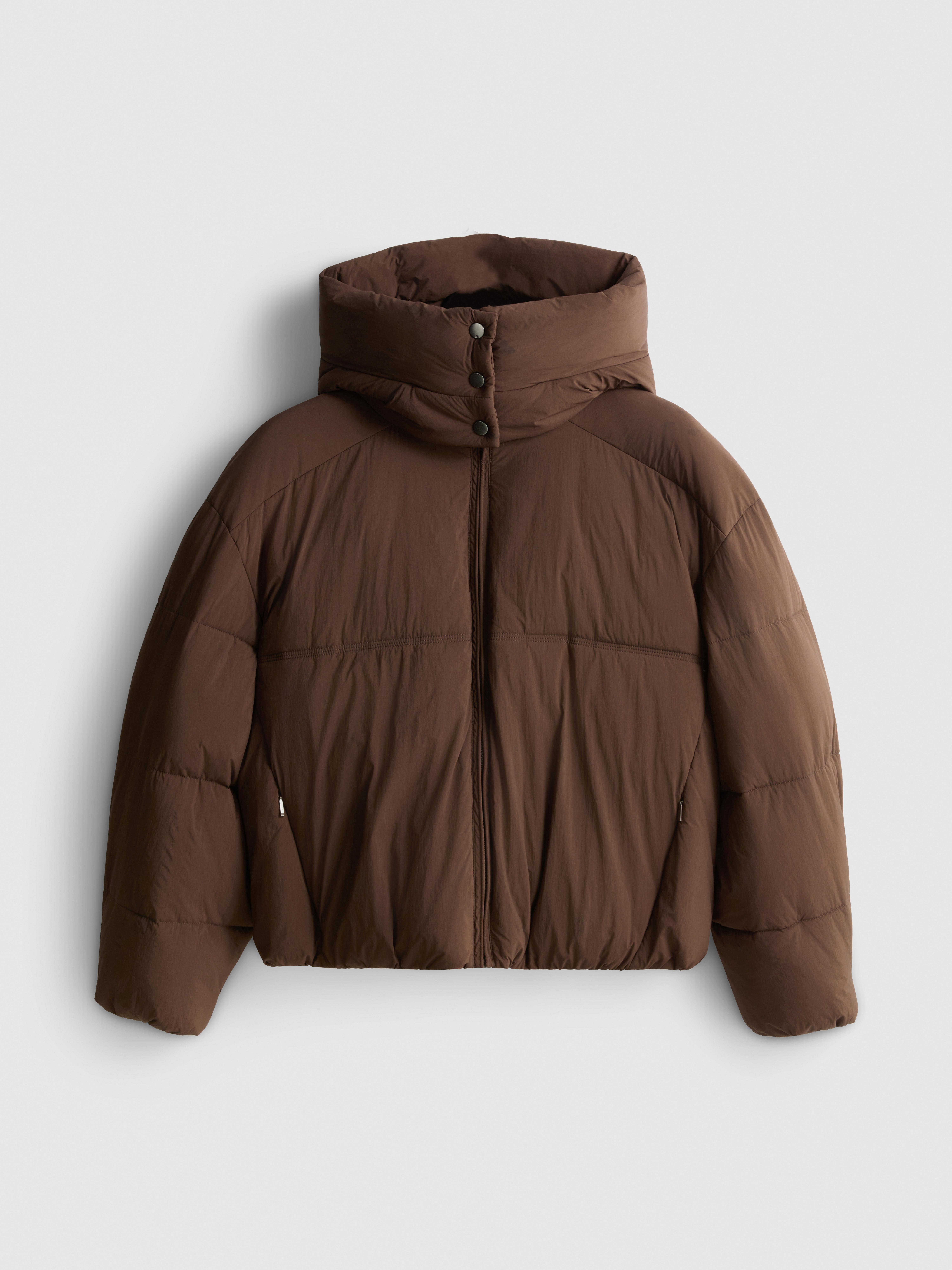 Classic Short Puffer Jacket - Brown