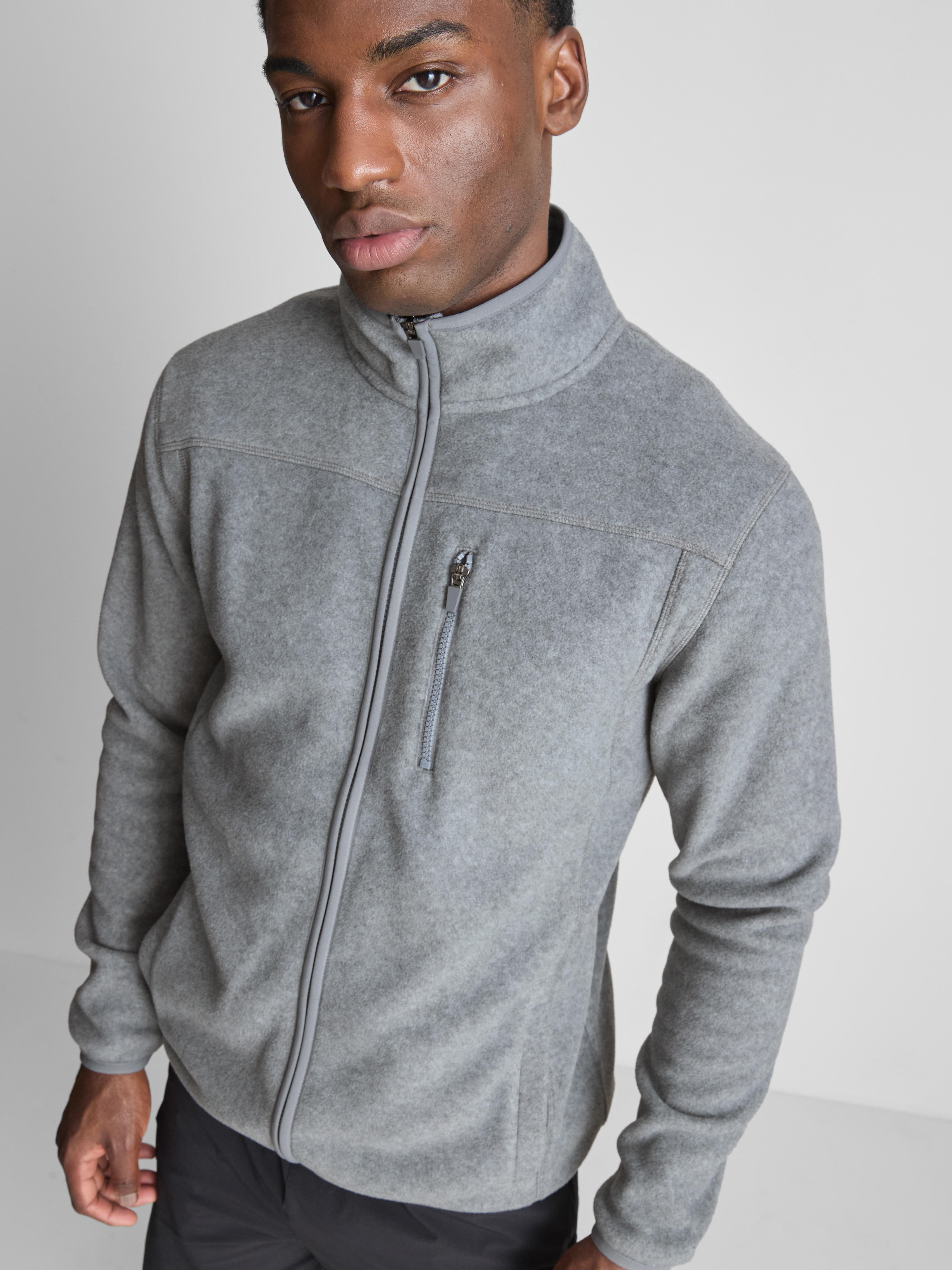 Zip-Up Fleece Jacket - Gray Heather