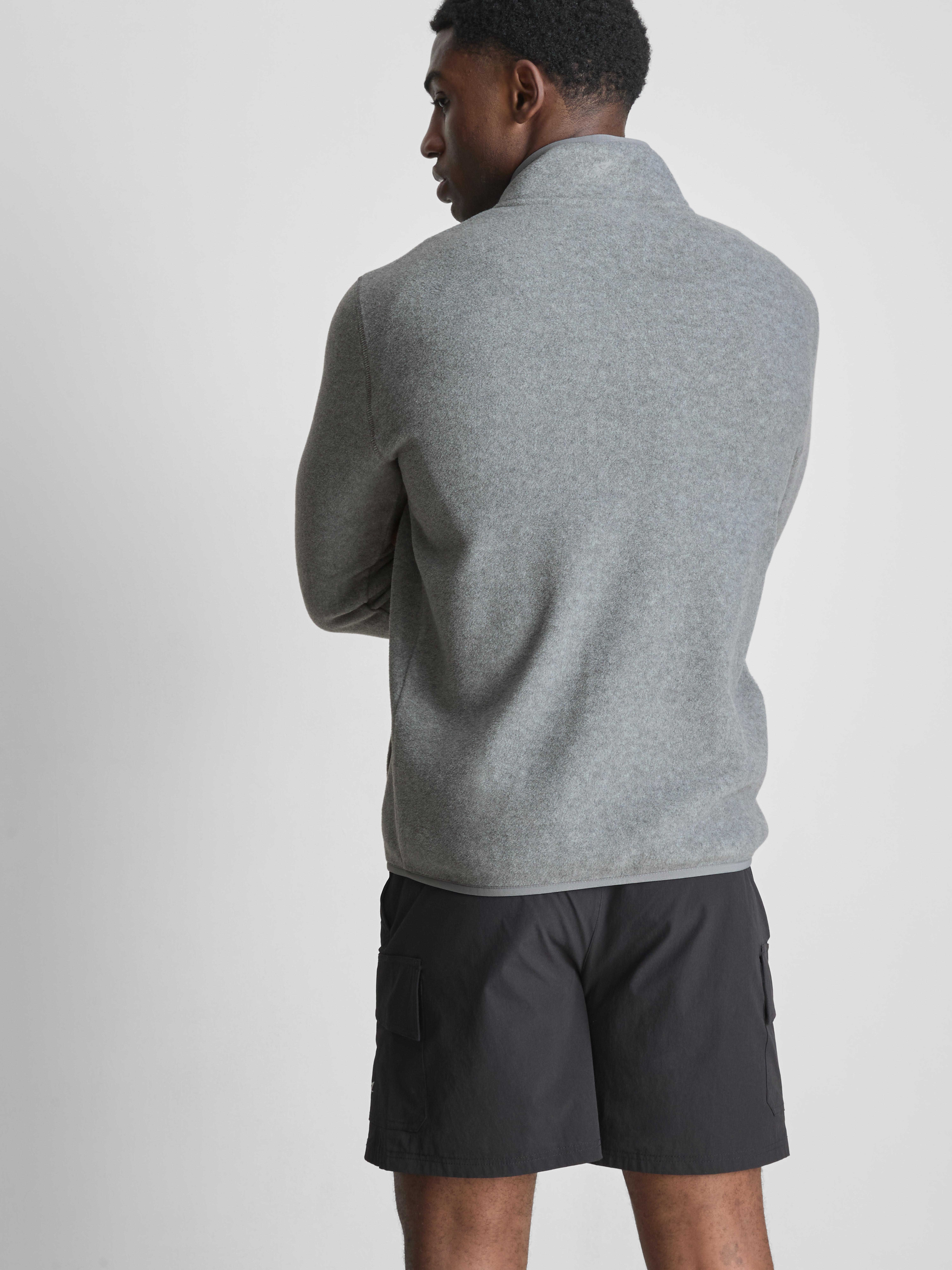 Zip-Up Fleece Jacket - Gray Heather