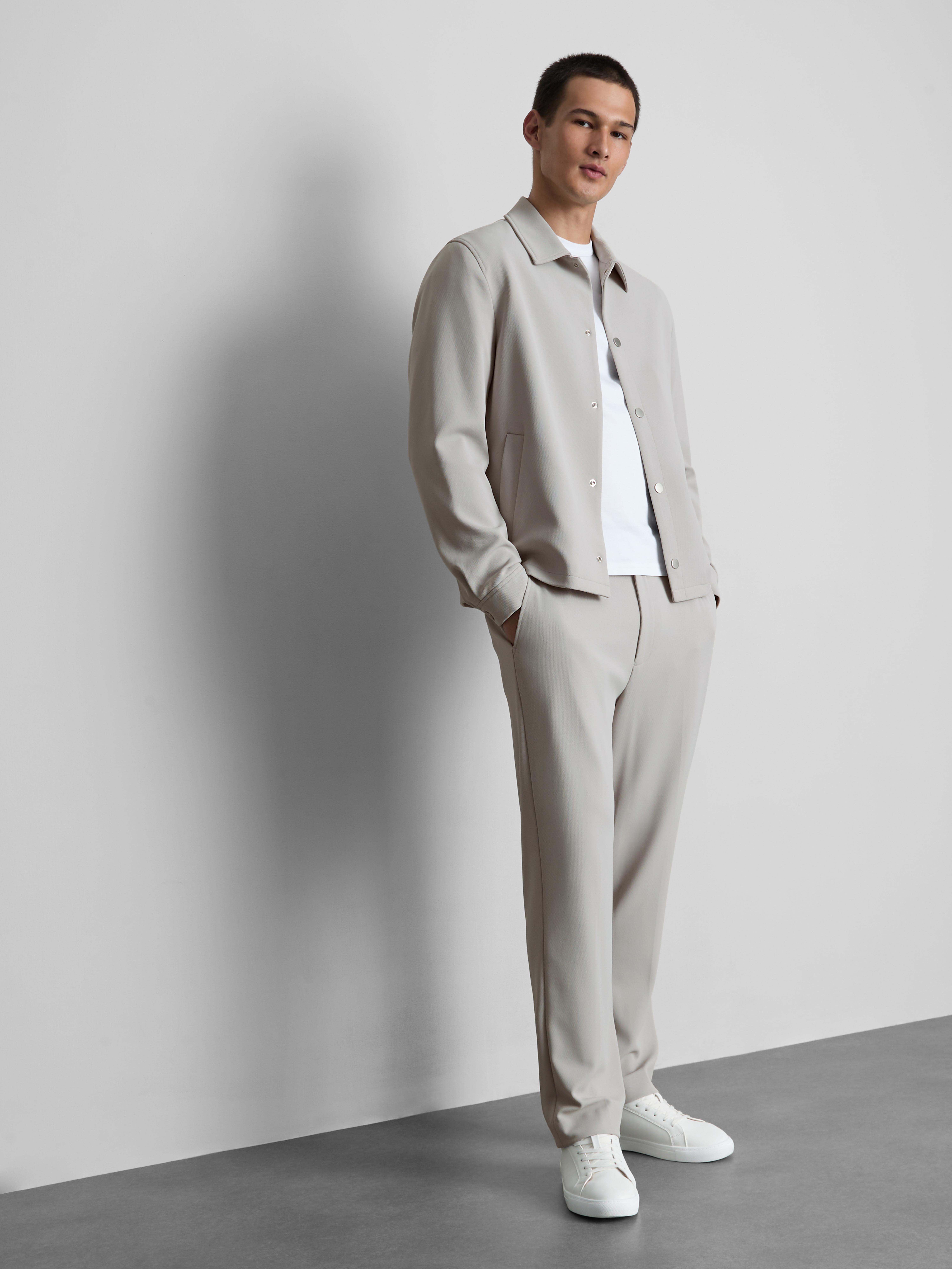 The Edit Regular Fit Collared Jacket - Light Gray