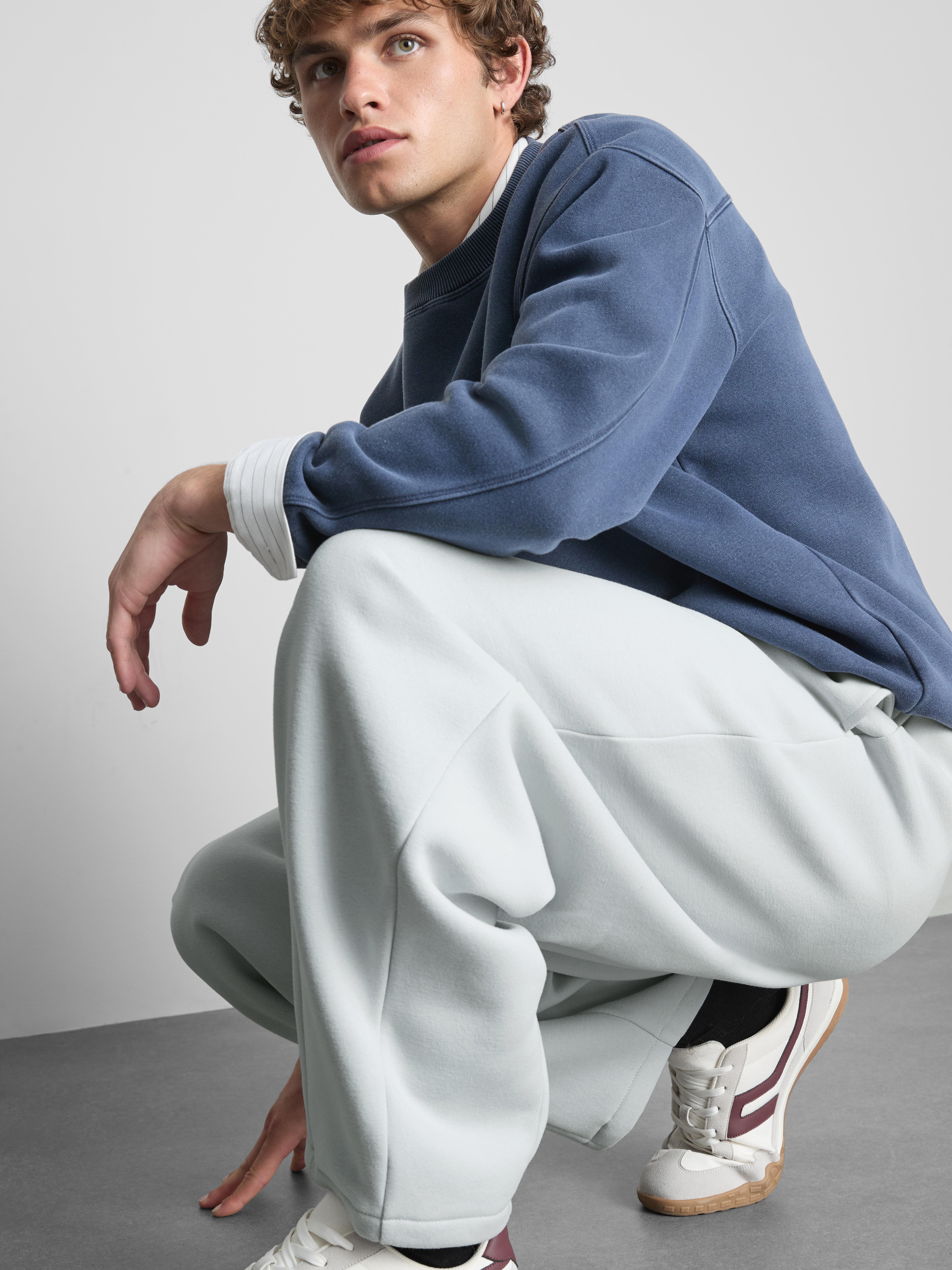 Cotton-Rich Balloon-Fit Joggers - Light Gray