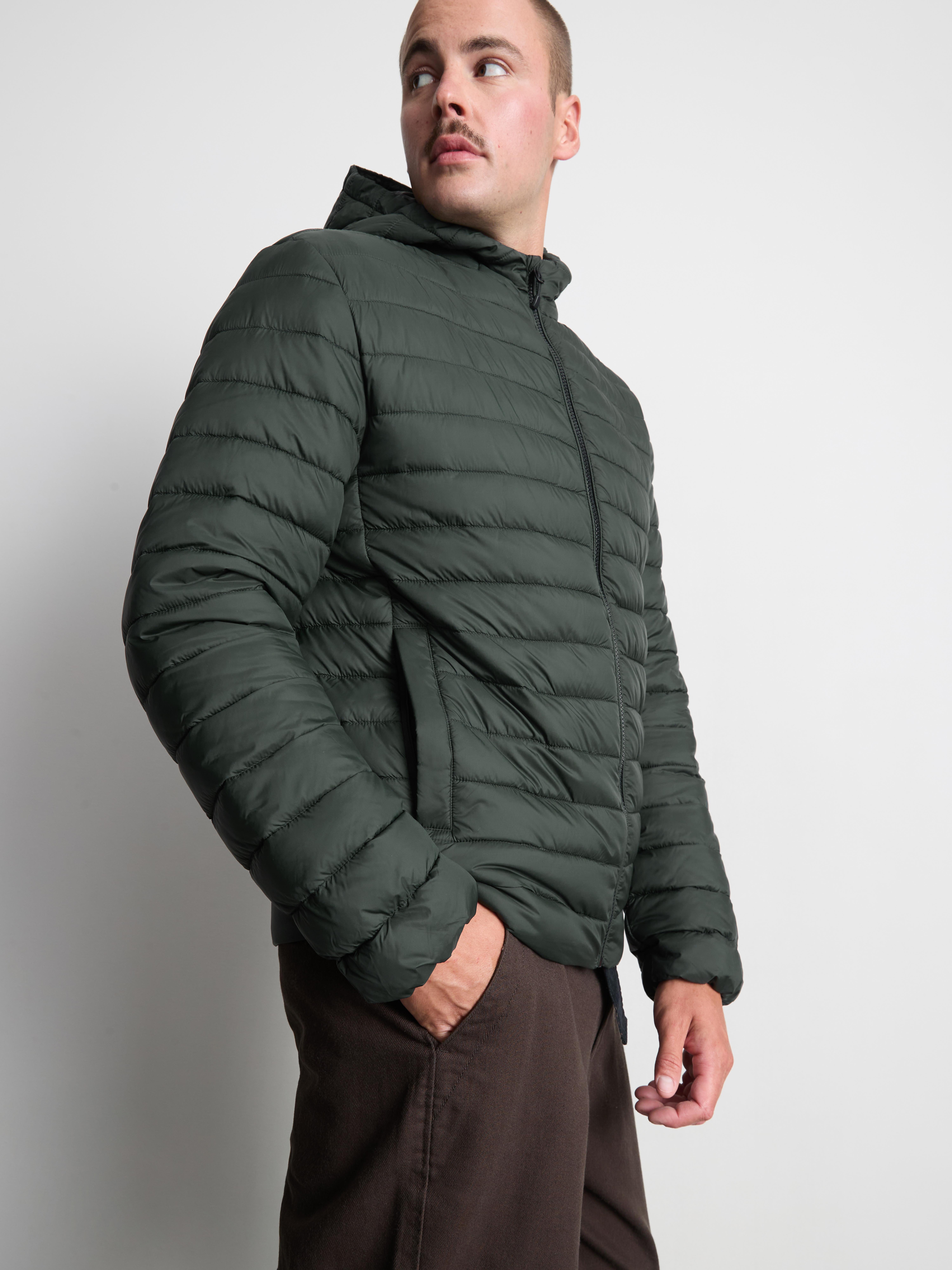 Hooded Padded Jacket - Green