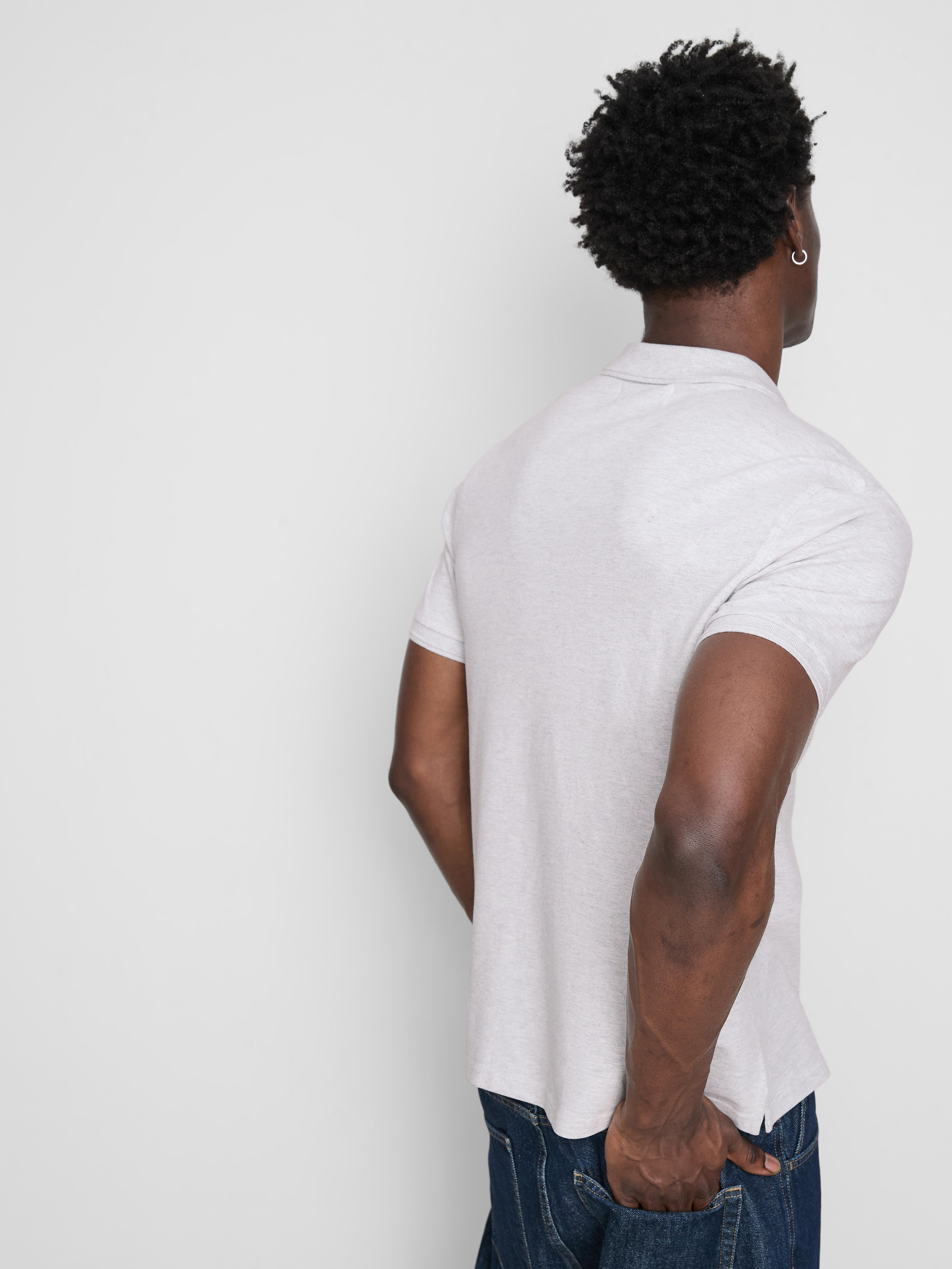 Marl Polo Shirt - Light Gray