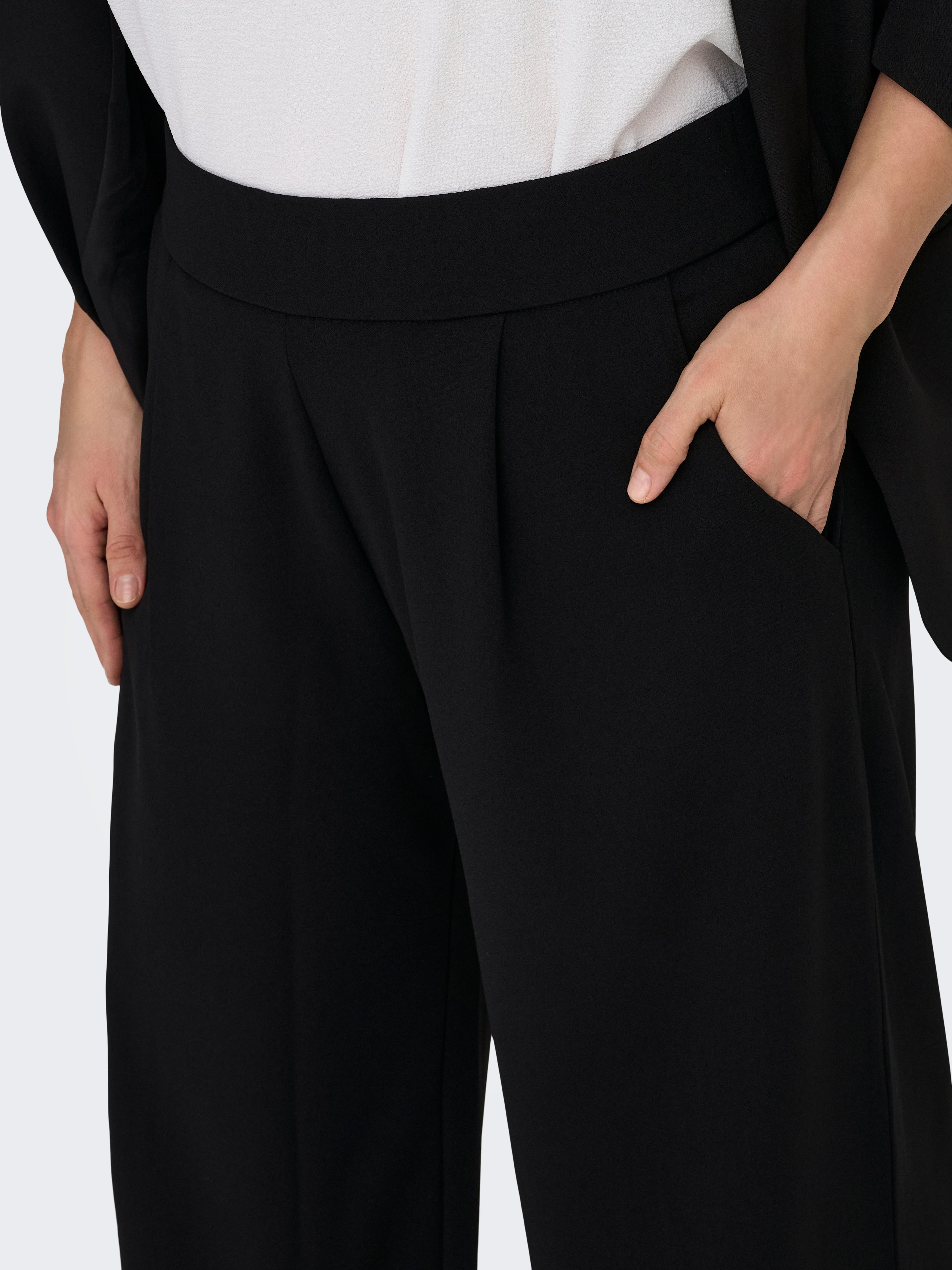 CARSTILLA Regular Fit Wide-leg trousers Black