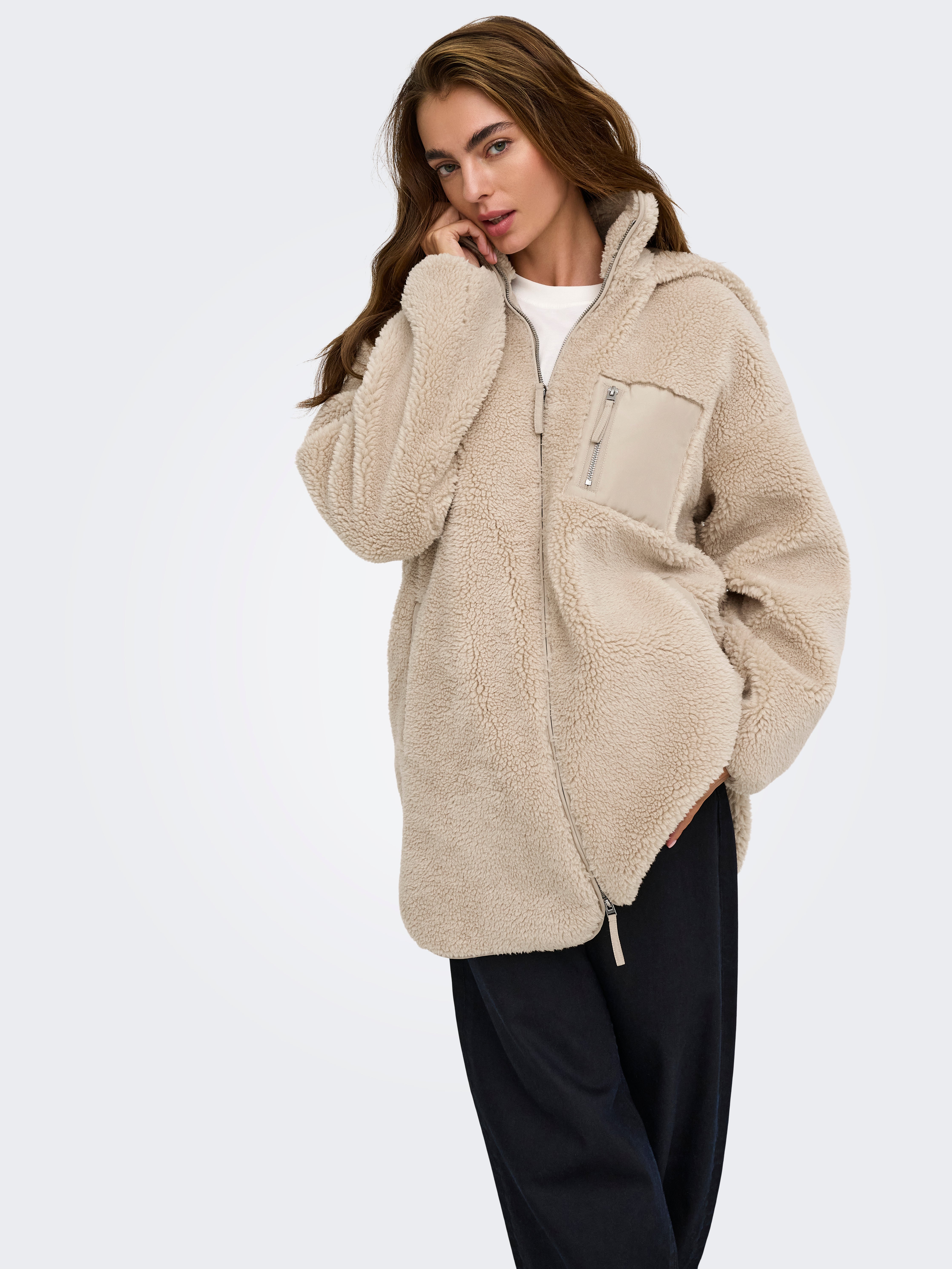 ONLSASCHA Teddy coat Cuban Sand