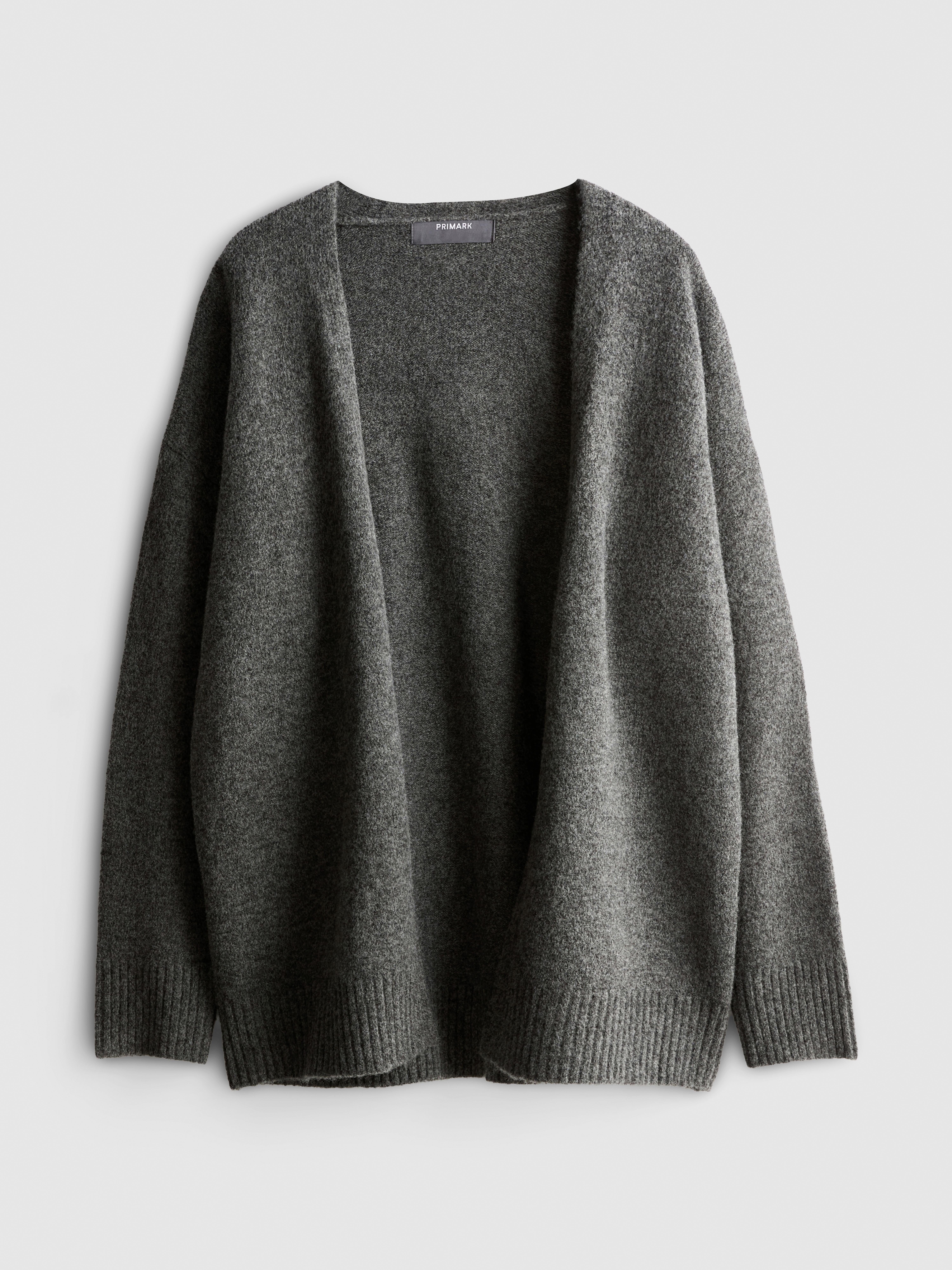Classic Relaxed Knitted Cardigan - Charcoal Heather
