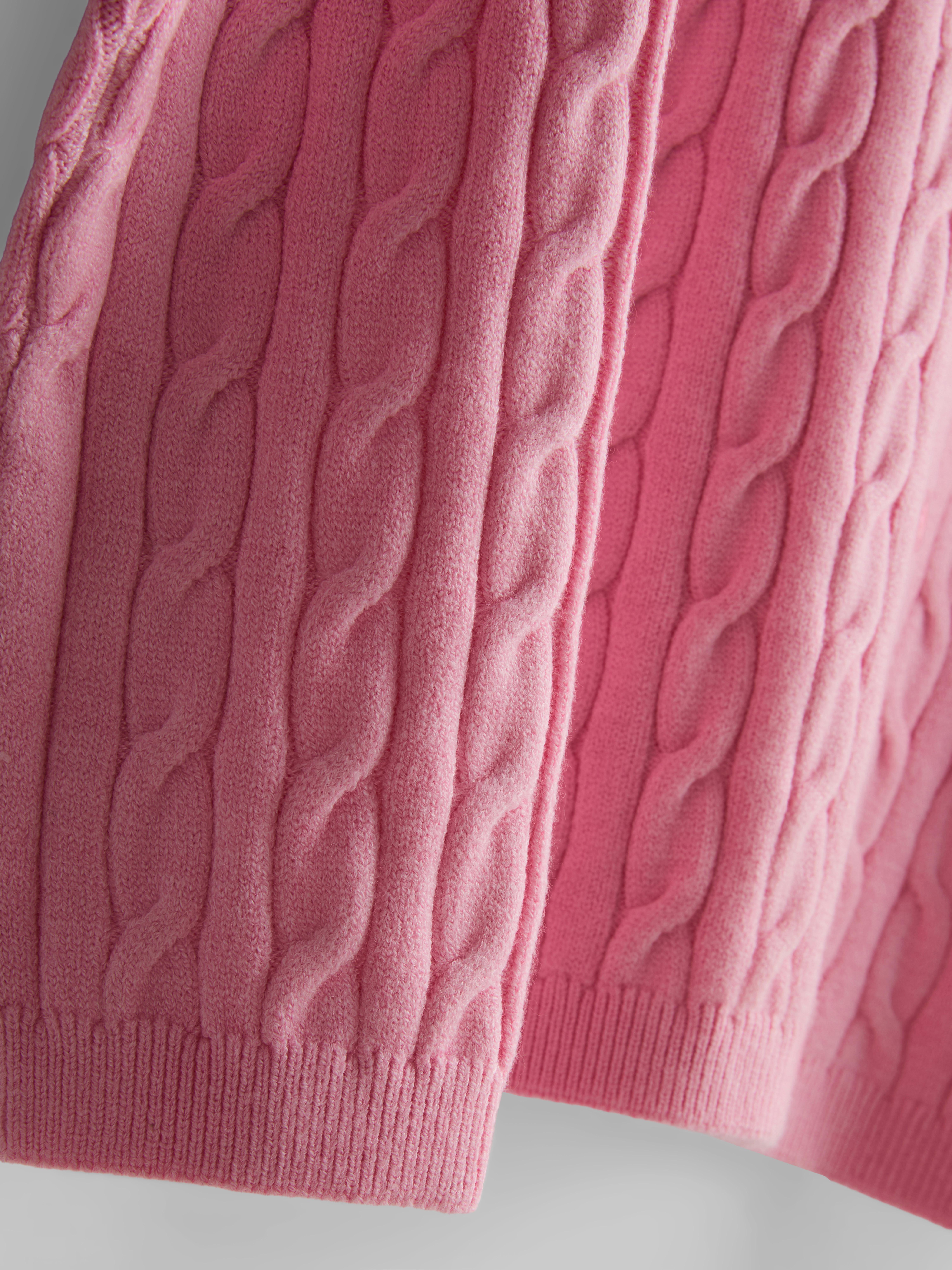 Cable Knit Cardigan - Light Pink