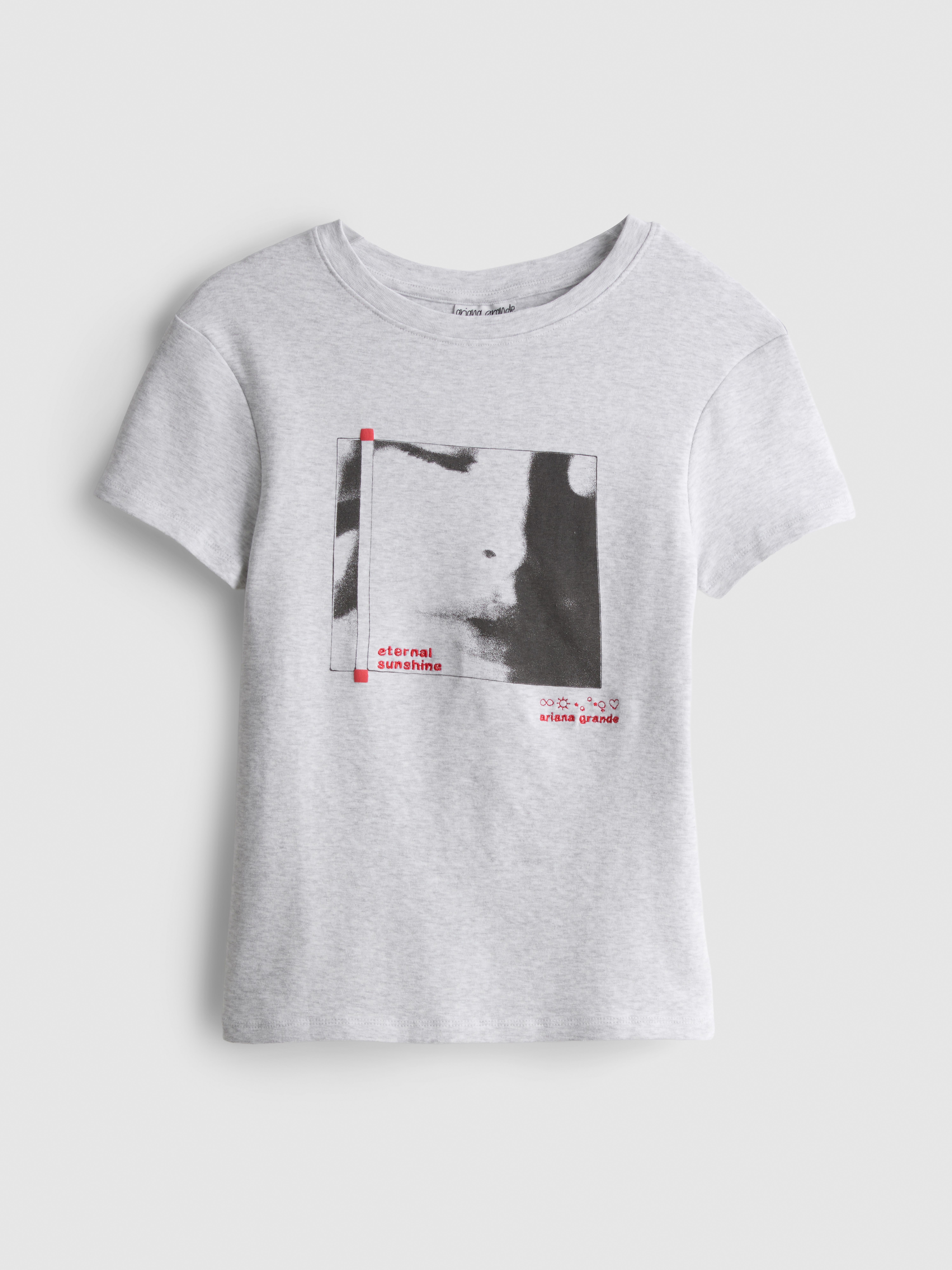 Ariana Grande Cotton-Rich Graphic Baby Tee - Gray Heather
