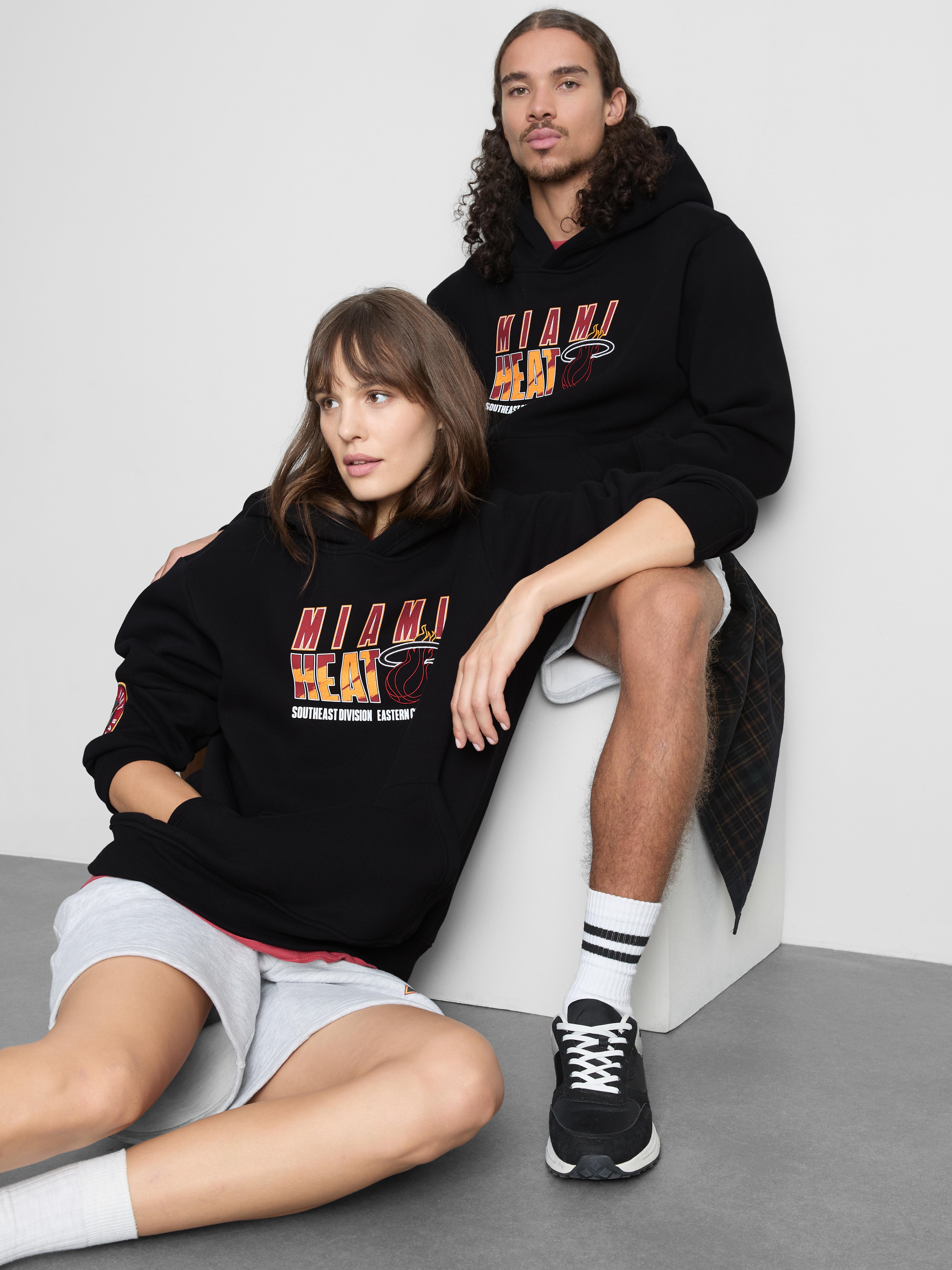 NBA Miami Heat Cotton-Rich Hoodie - Black