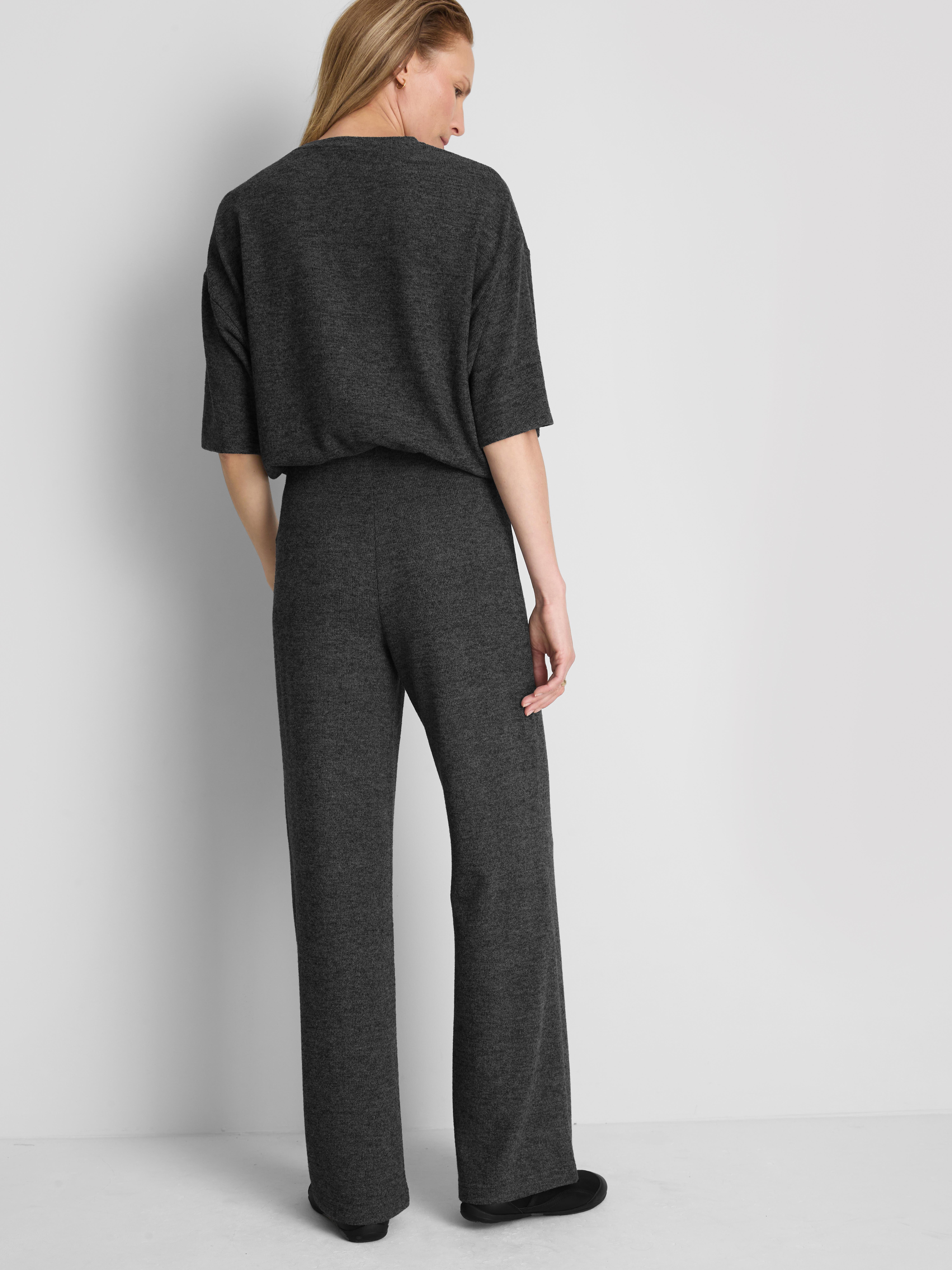 Cozy Wide Leg Sweatpants - Charcoal Heather
