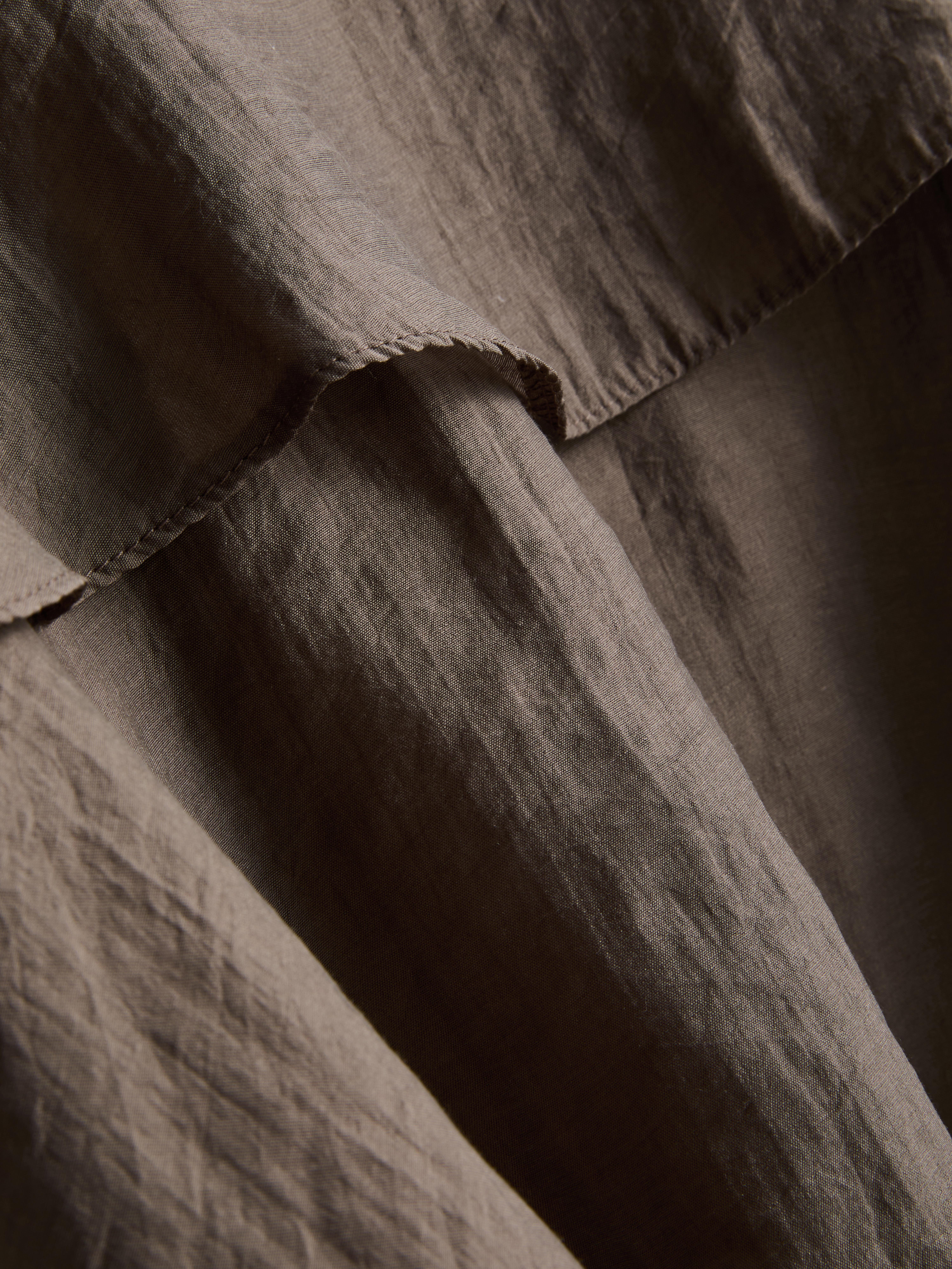 Tiered Long-Sleeve Blouse - Chocolate