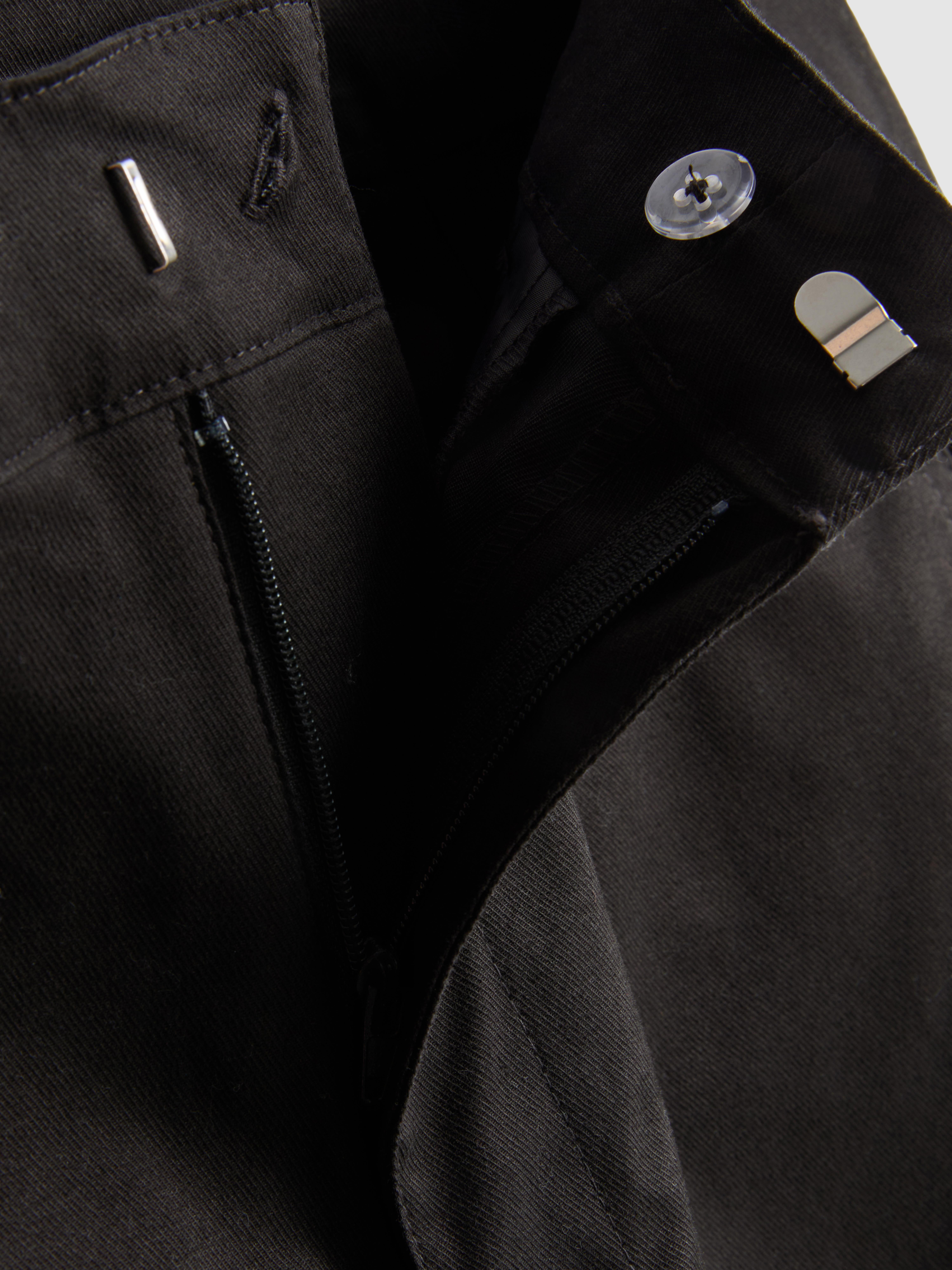 Cotton-Rich Barrel-Leg Utility Pants - Black