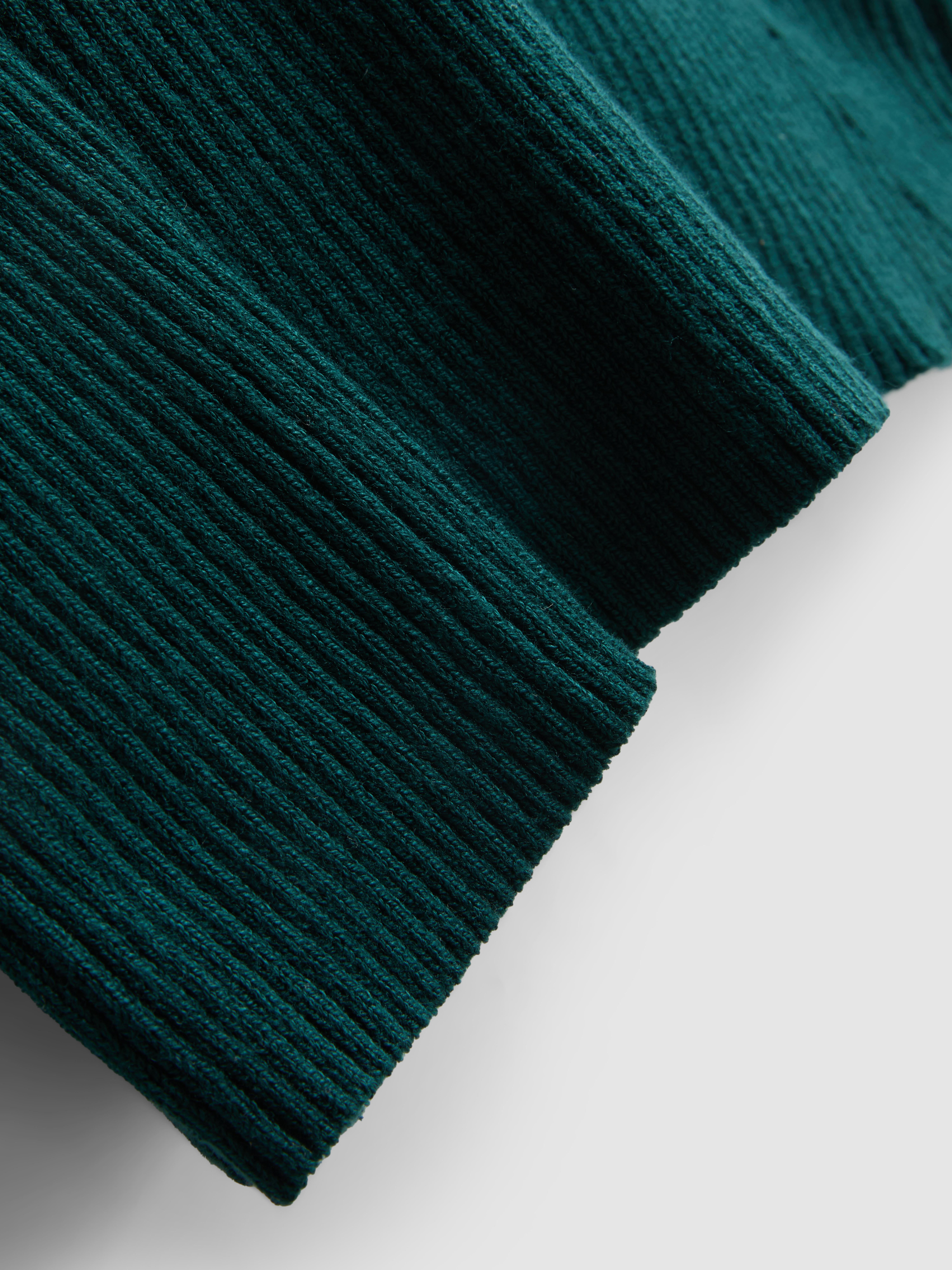 Ribbed V-Neck Sweater - Teal